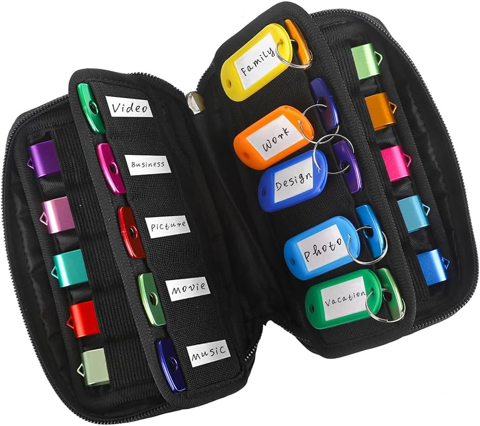 USB Flash Drive Case Organizer Premium Soft Neoprene Storage Holder with 20 Slot