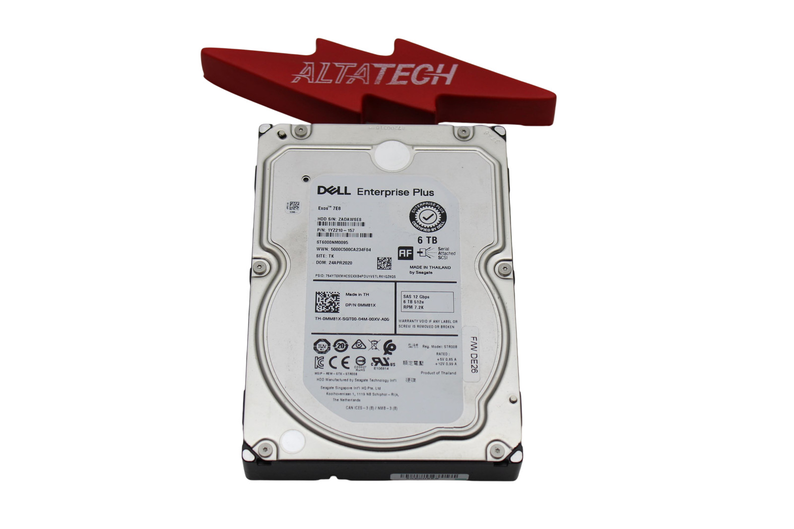 Dell MM81X-CML 6TB 7.2K SAS 3.5 12G HDD EP+ Compellent SC280 Tray Hard Drive