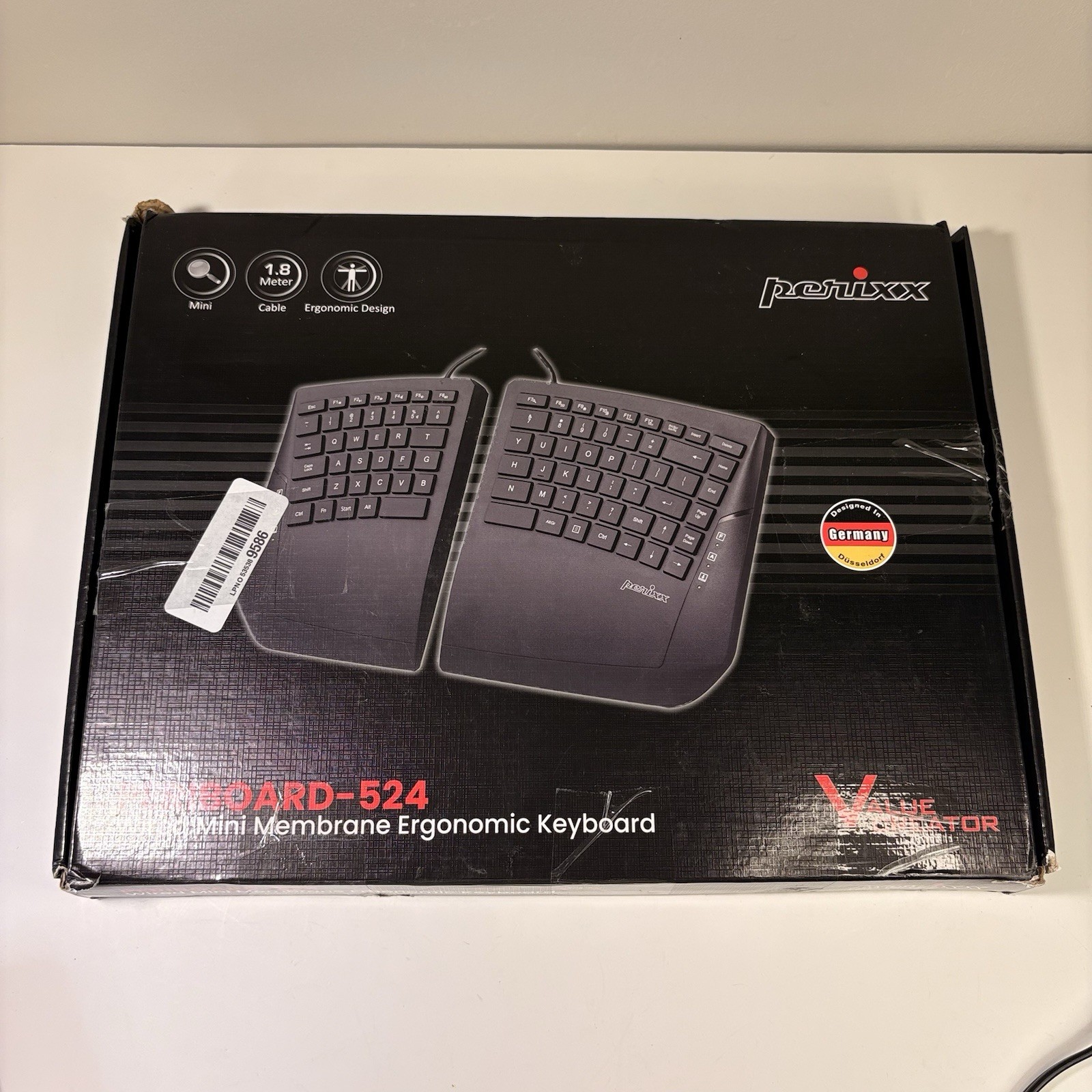 Perixx PERIBOARD-524 Ergonomic Split Keyboard Wired USB Mini US English Black