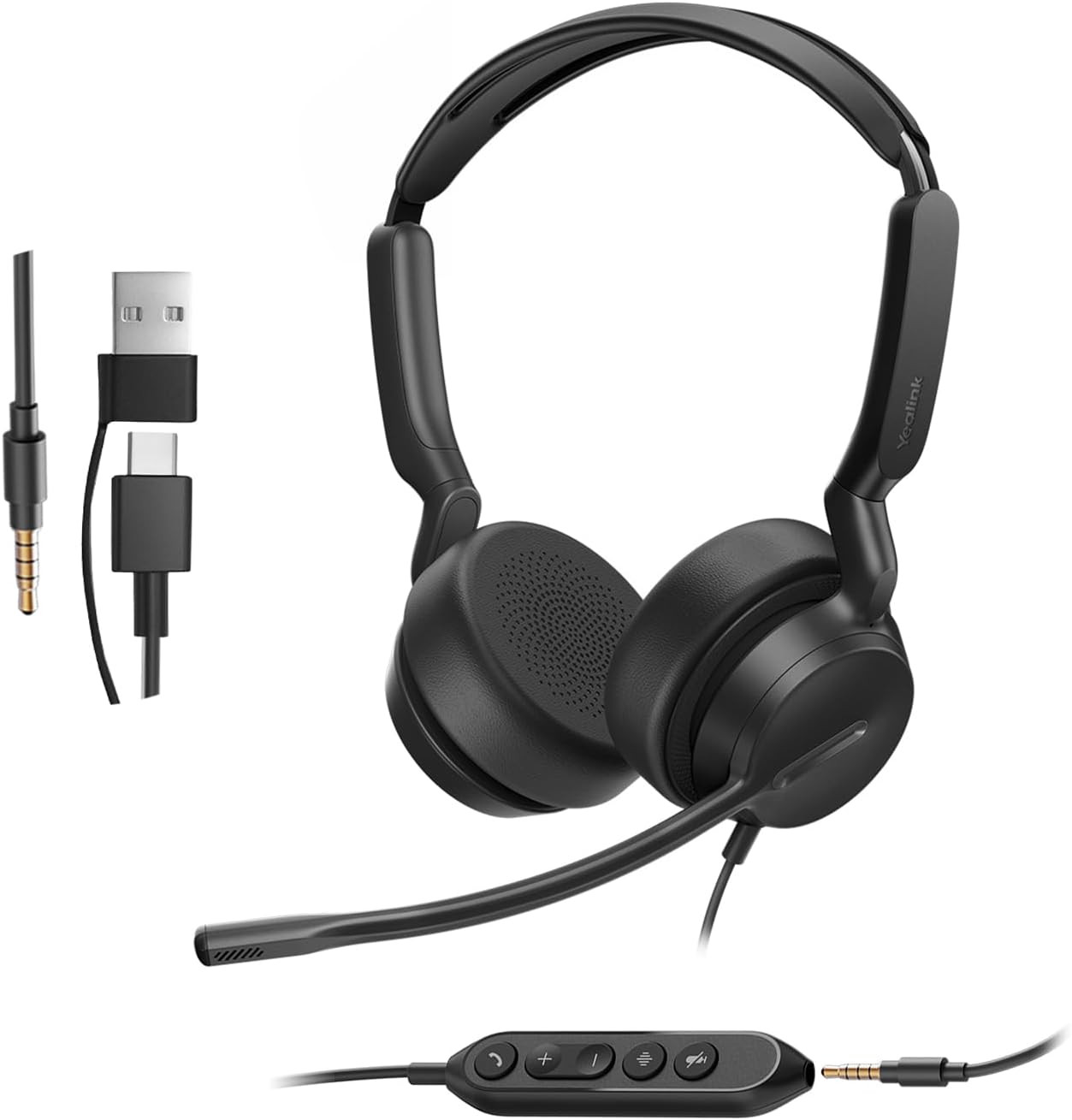 UH42 SE Wired Headset, USB-A/C & 3.5Mm,In-Line Controls, On-Ear