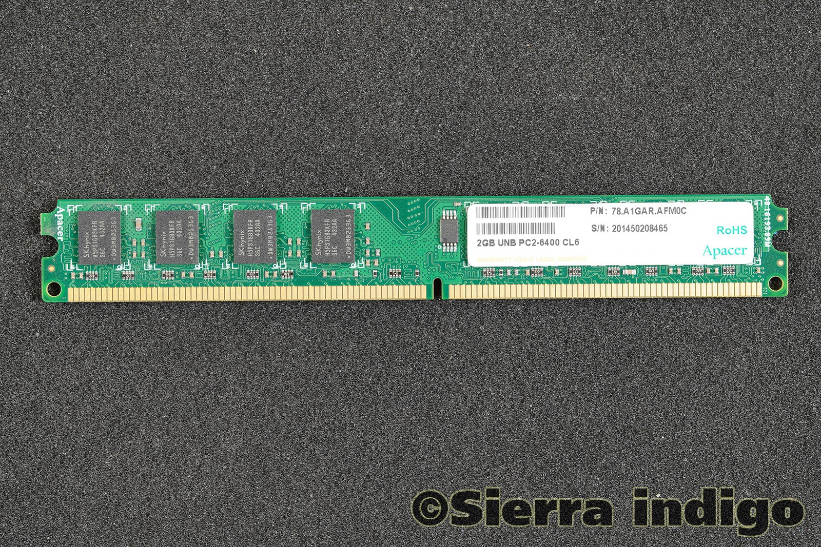Apacer 78.A1GAR.AFM0C 2GB UNB PC2-6400 CL6 Memory RAM