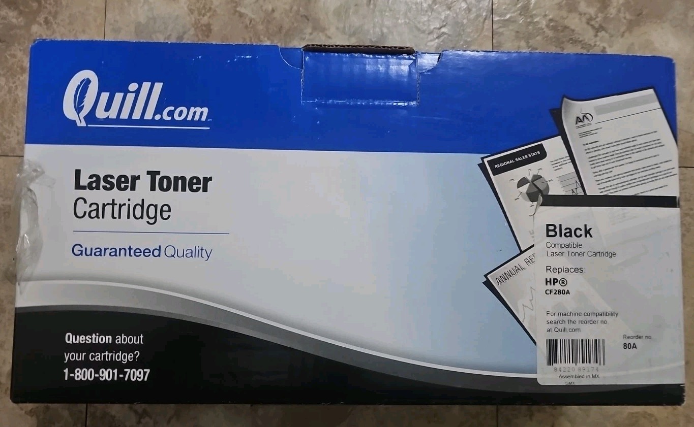 Quill Compatible w/ HP LaserJet  (CF280A) Black Toner Cartridge