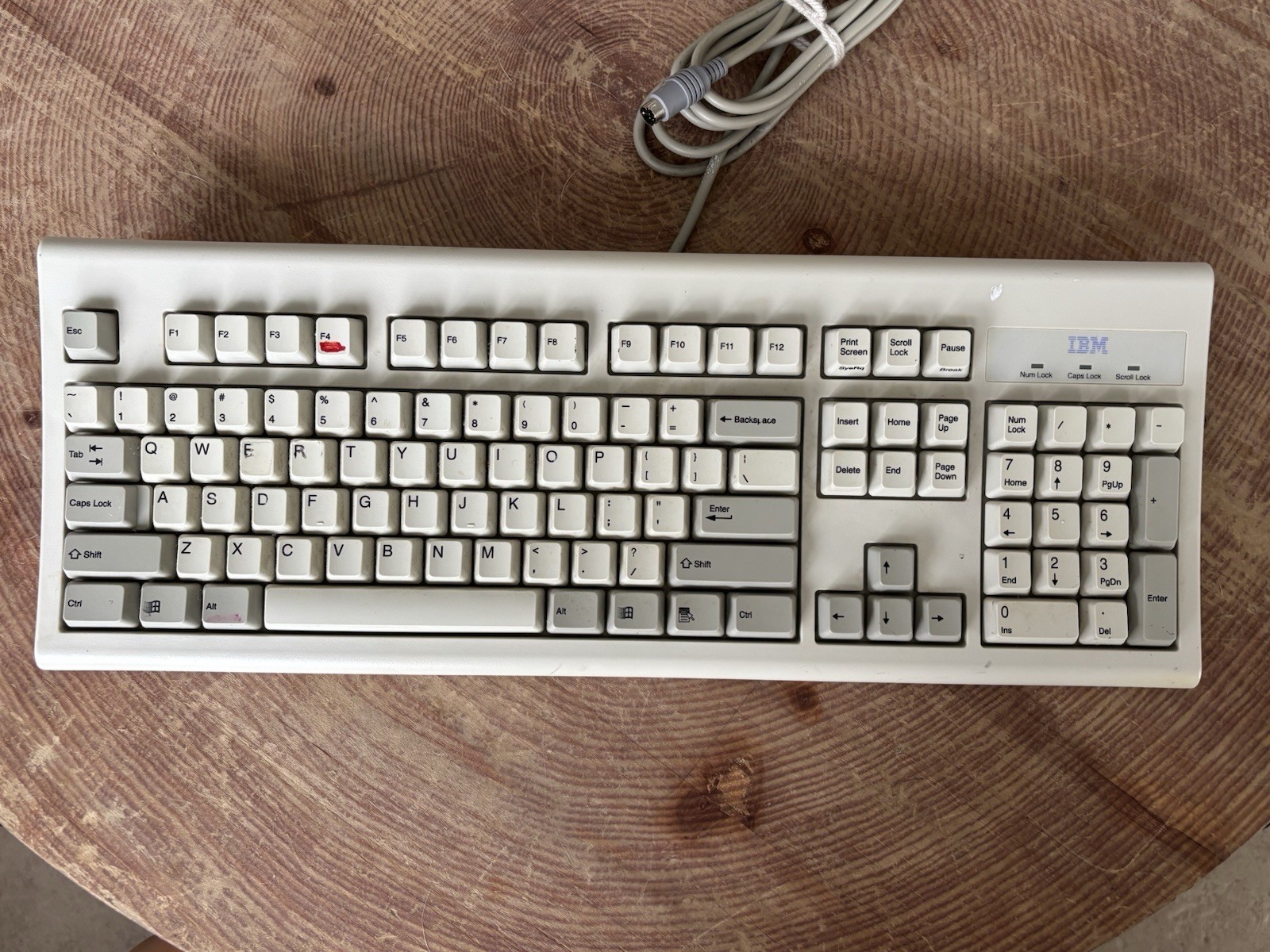 Vintage IBM KB-8923 Mechanical Feel Keyboard PS/2 White 07H0665 Retro Tech 1998