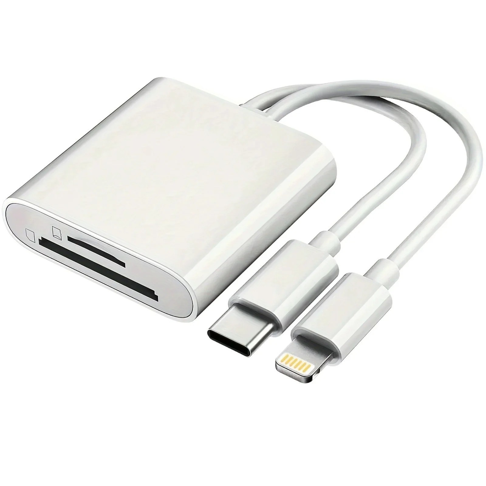 Apple USB C to Lightning Micro SD Card Reader Adapter 4-in-1 Apple MFI Certified