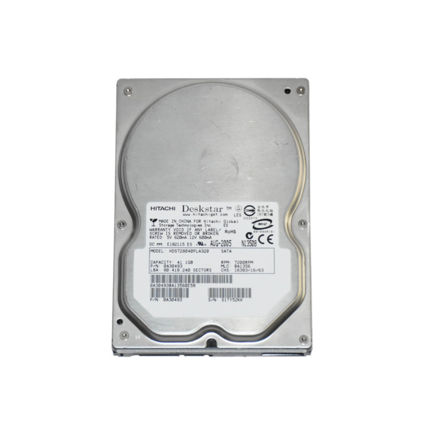 Hitachi Deskstar 7K80 40GB 7.2K SATA 3G 3.5" Hard Drive HDD HDS728040PLA320