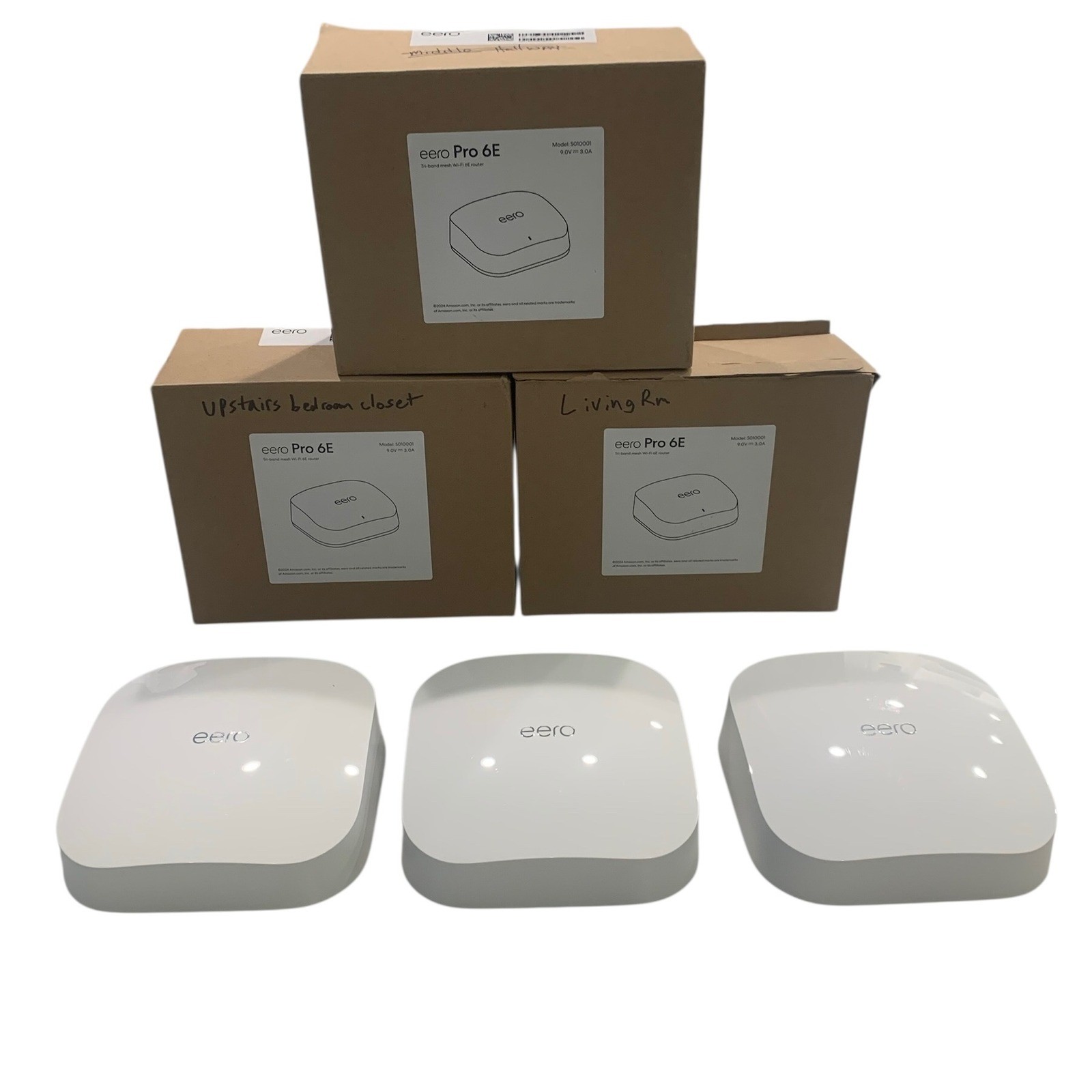 eero Pro 6E 3-Pack AX5400 Mesh WiFi 6E S010001 Routers Complete Reset
