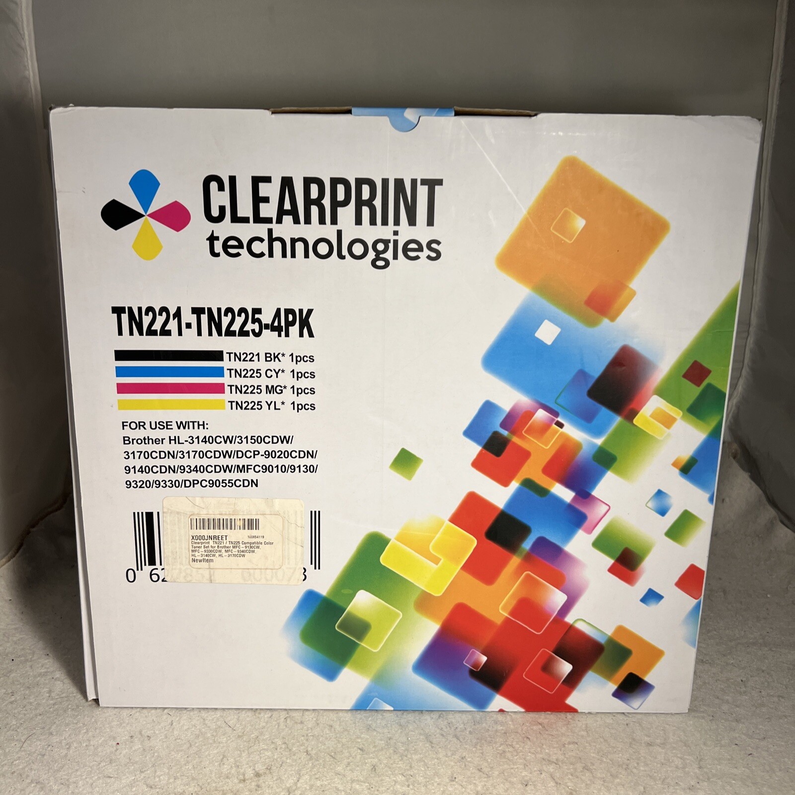 3 Pack EZink TN221/225 Compatible Toner For Brother TN221 TN225. No Black Ink