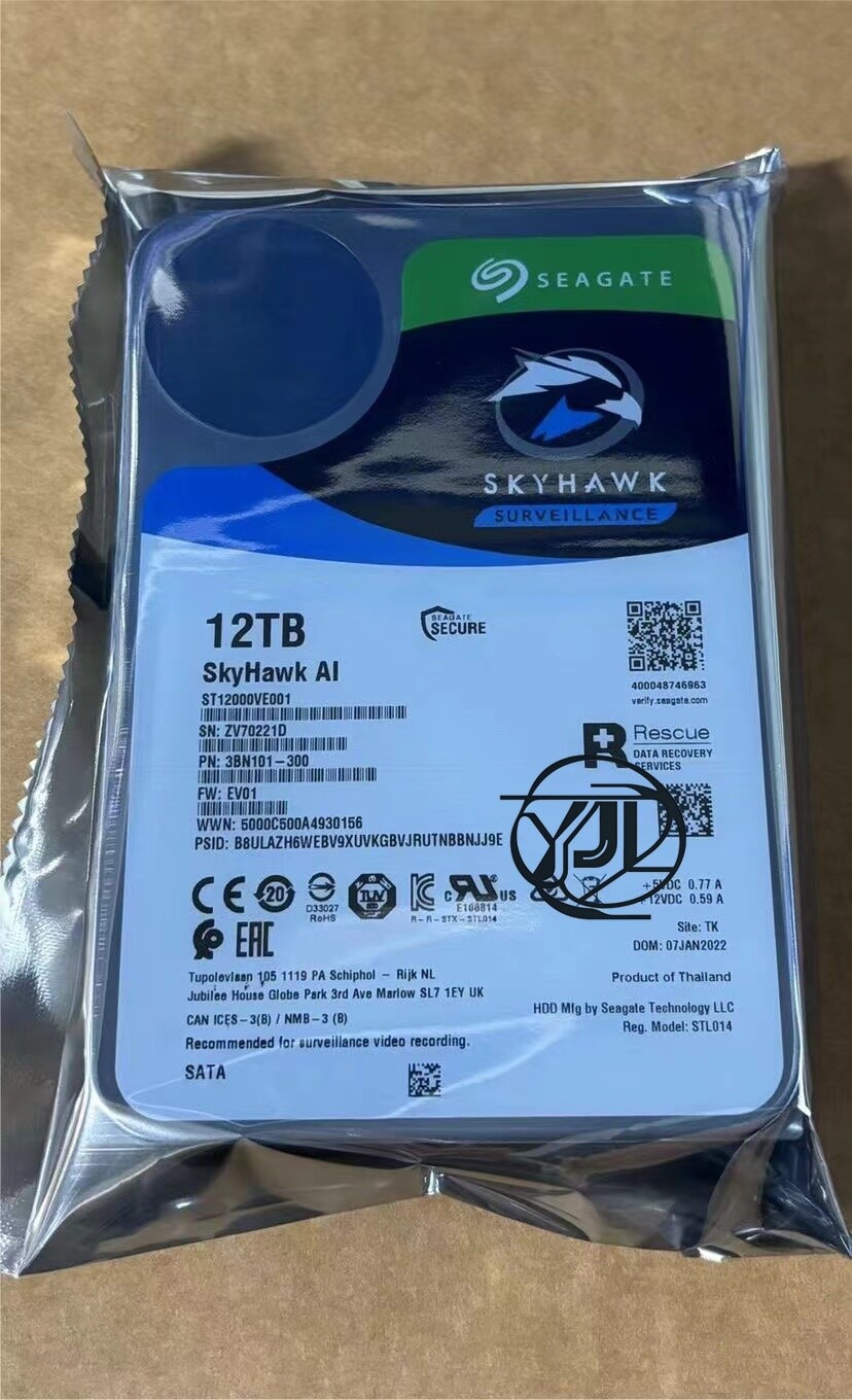 FOR Seagate ST12000VE001 SkyHawk AI 12TB 7200RPM SATA 6Gb/s 256MB 3.5" HDD