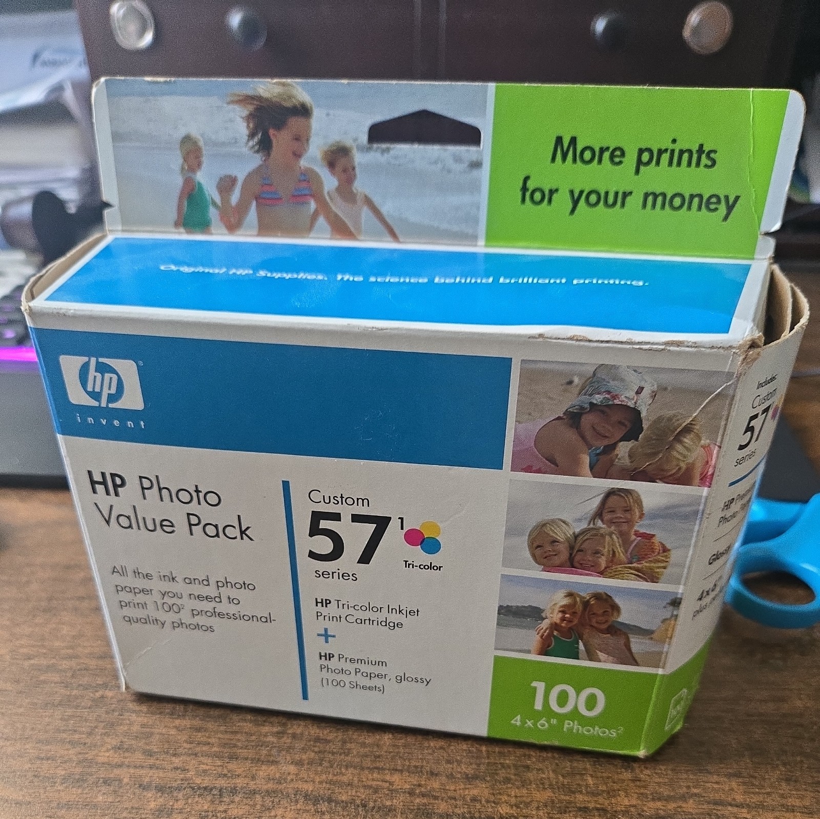 HP Photo Value Pack Custom 57 Tri-color ink cartridge & 100 photo paper Exp 2007