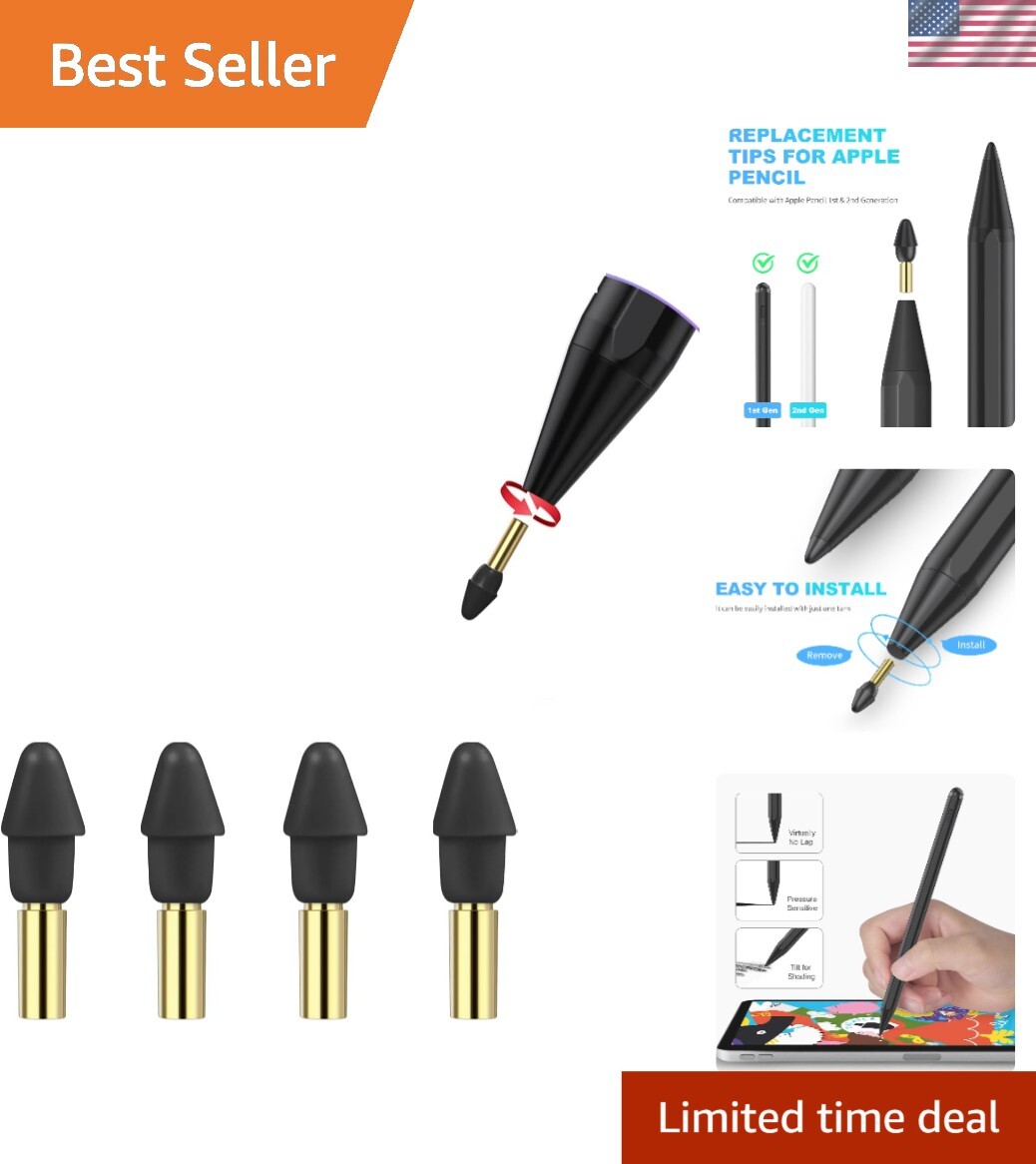 Silicone Black Replacement Tips for K10 Stylus - Effortless Installation, 4 Pack