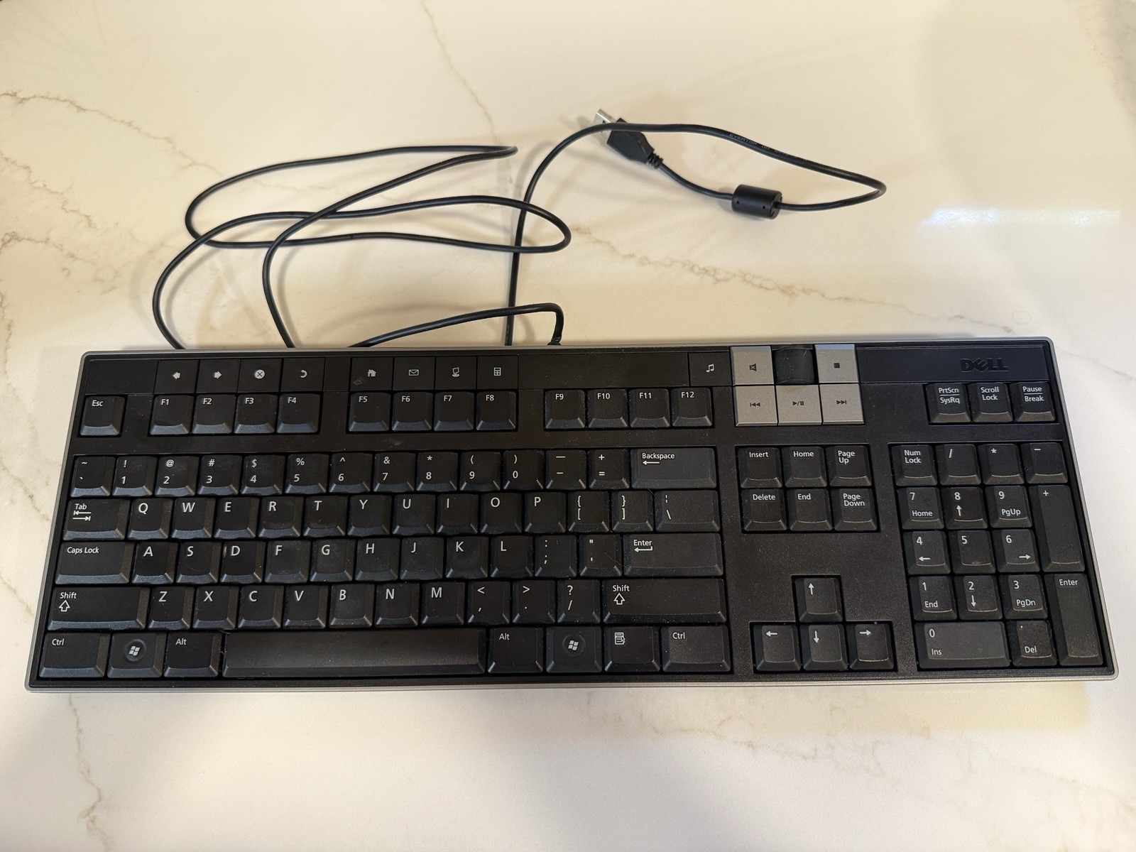Dell Keyboard Y-U0003-DEL5 Black Silver Wired 2 USB Ports Multimedia