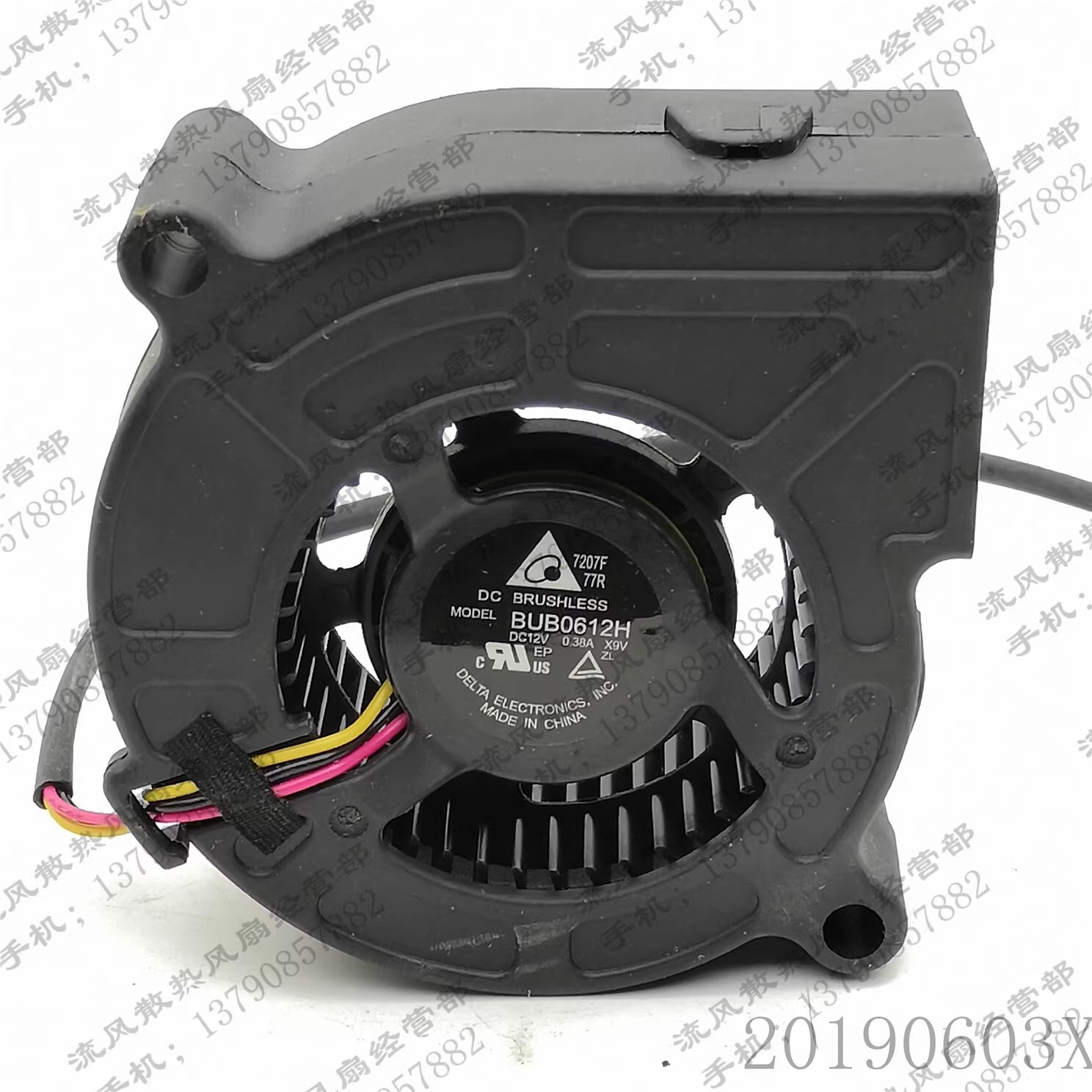 Delta BUB0612H X9V 12V 0.38A 6025 6CM 3-Pin Projector Cooling Fan