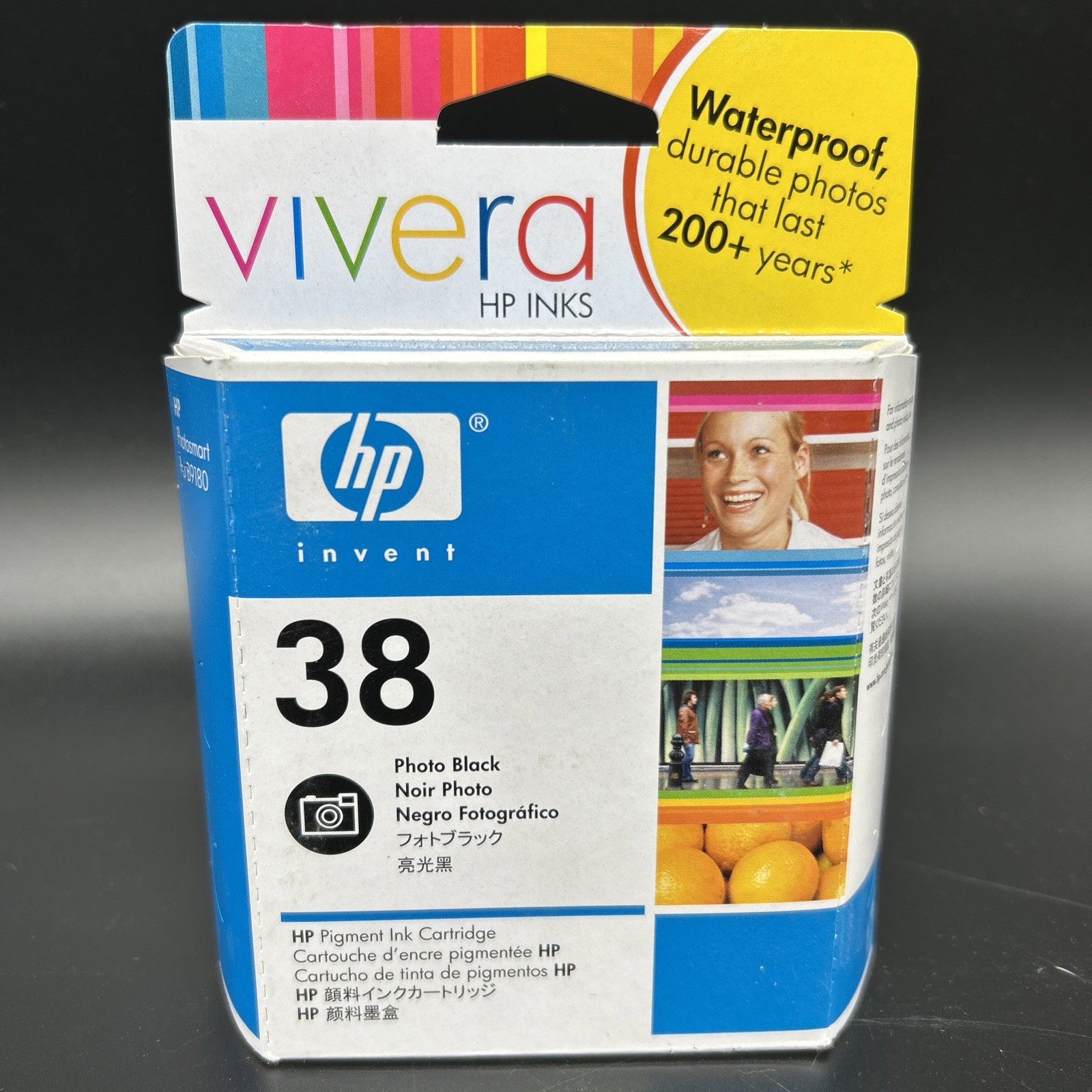 HP 38 Vivera Photo Black C9406A Pigment Ink Cartridge New Sealed