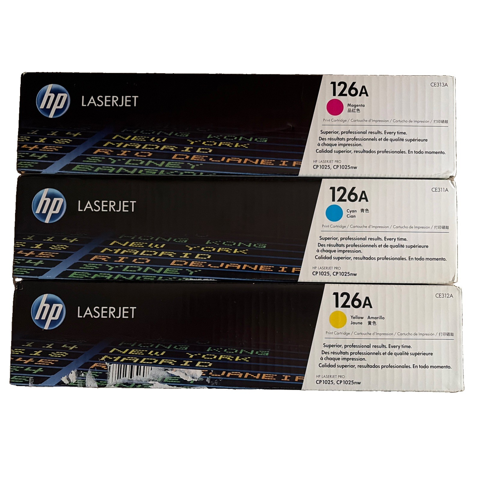 HP 126a Magenta, Cyan And Yellow Toner Cartridge(s) New In Box.