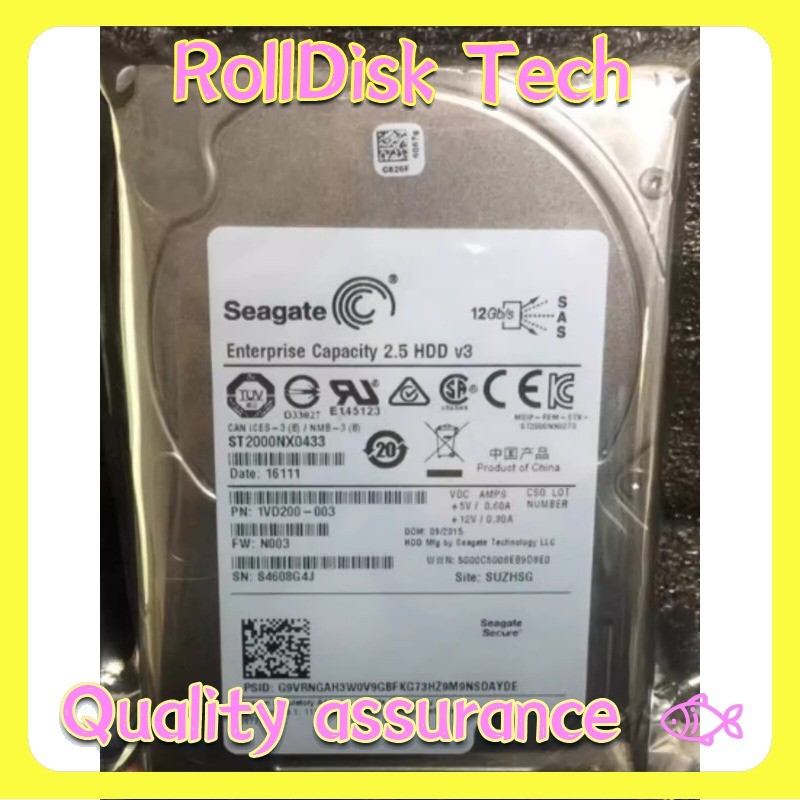 New Seagate Enterprise ST2000NX0433 2TB 128MB 7200 RPM SAS 12Gb/s 2.5" 15mm NEW