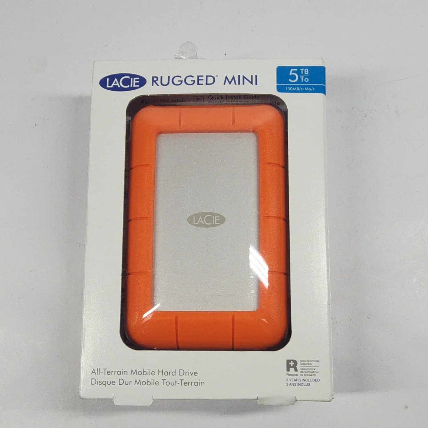 New LaCie Portable Rugged Mini 5TB USB-C to USB-A HDD