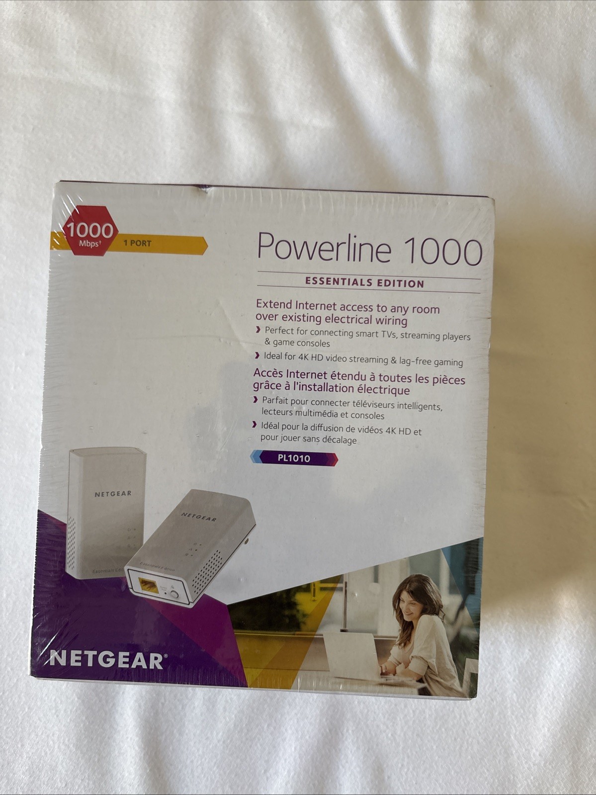 Netgear PL1010-100PAS PowerLINE 1000 Mbps, 1 Gigabit Port Network Adapter