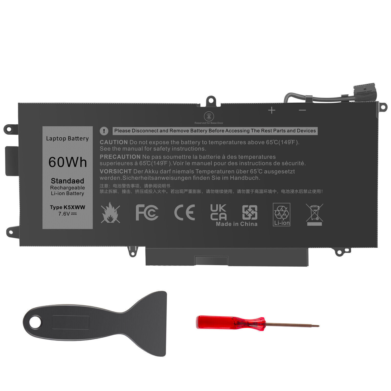 7.6V 60wh K5XWW 71TG4 Battery for Dell Latitude 13 7389 7390 5289 2-in-1 Series