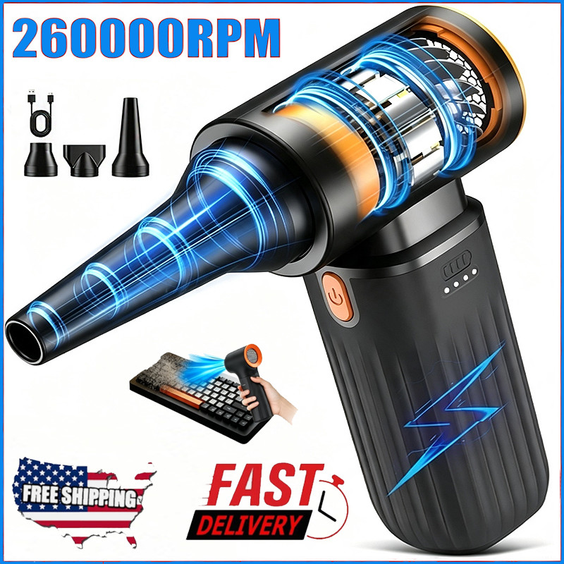 Compressed Air Duster, 260000RPM Cordless Electric Air Blower Brushless Motor US