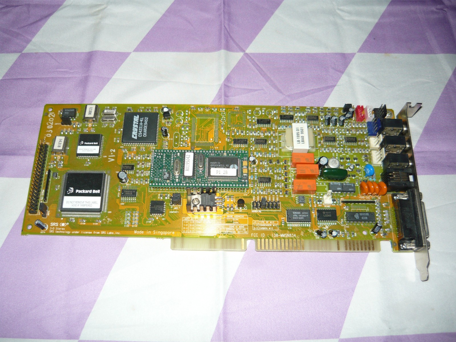 Vintage Packard-Bell 138-MMSN834 ISA Sound Card Modem Combo Used