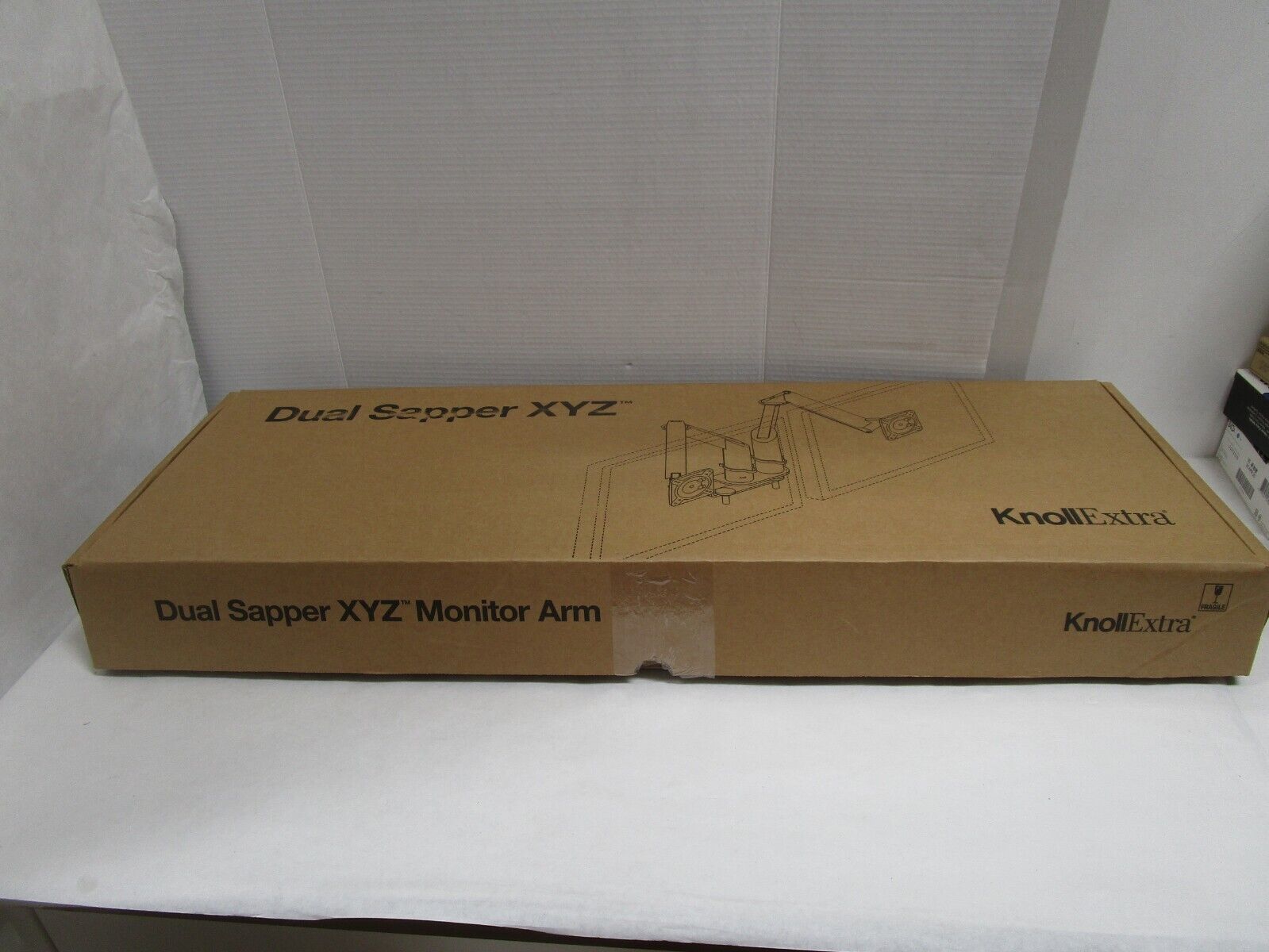 KNOLL SAPPER XYZ DUAL MONITOR ARM BLACK (XYZMAD CLMPK) NEW SEE PHOTOS 