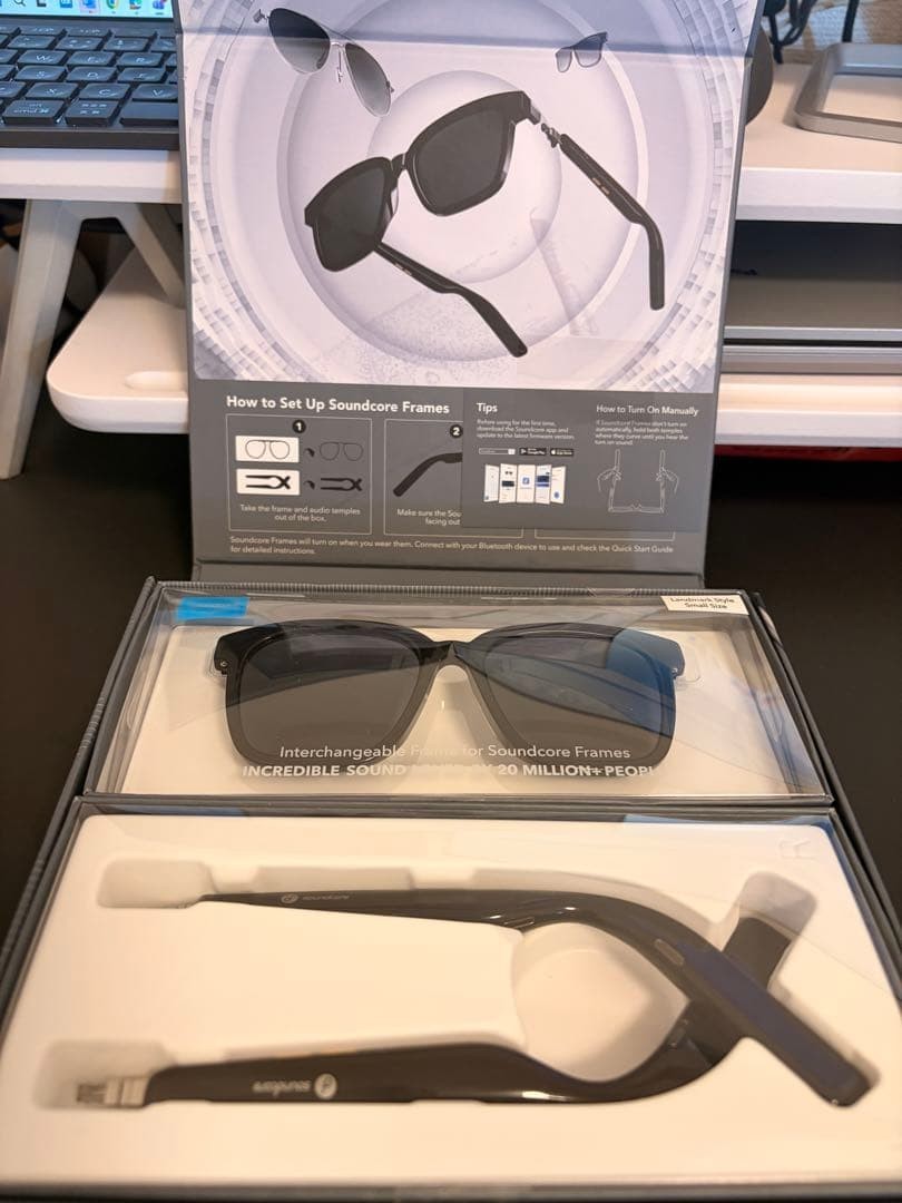 Anker Soundcore Frames Cafe Smart Audio Glasses Blue Light Cut IPX4 A3600 Used