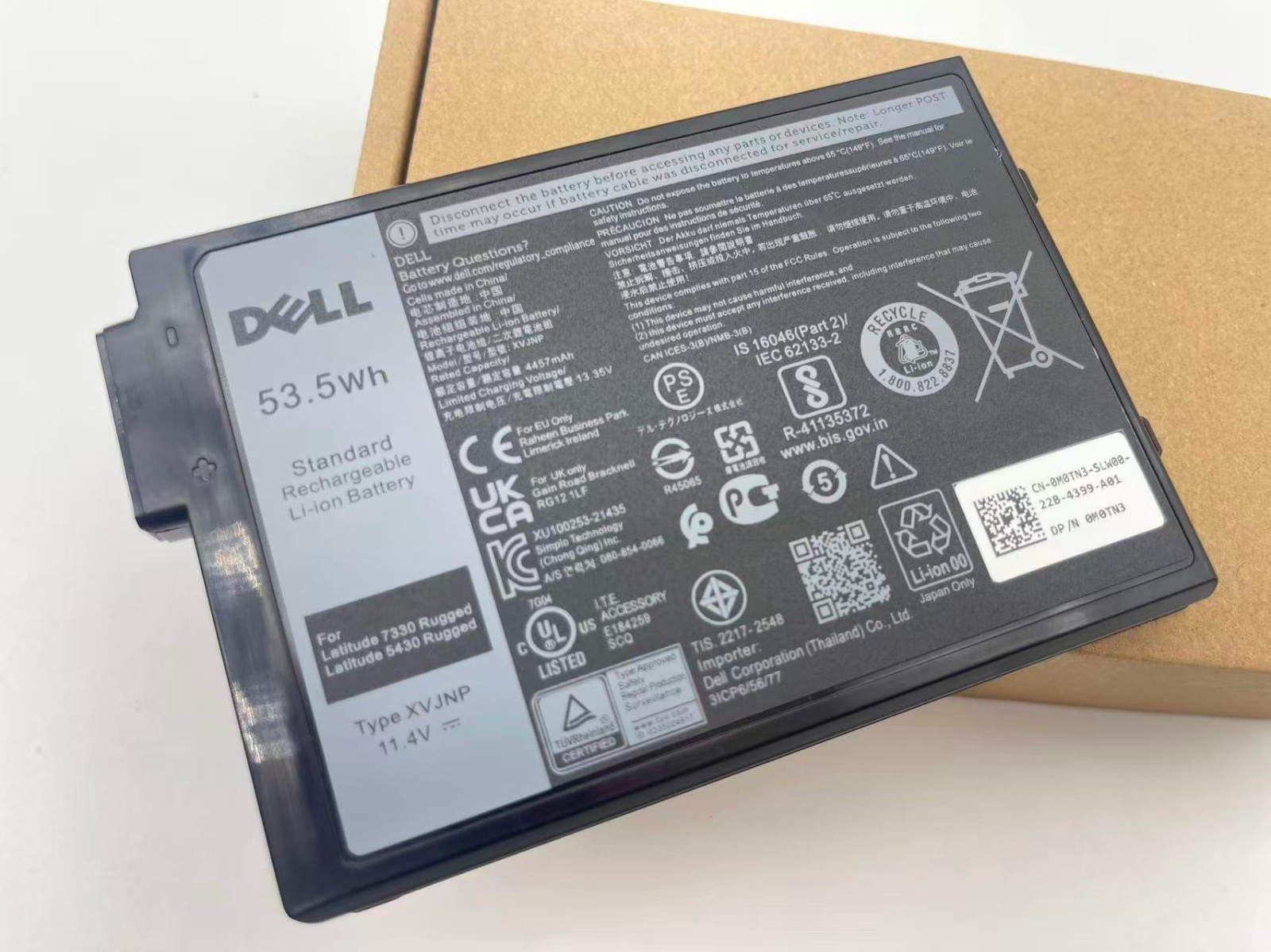 Genuine 53.5WH XVJNP Battery Latitude 5430 7330 Rugged Extreme 6JRCP 451-BCWQ