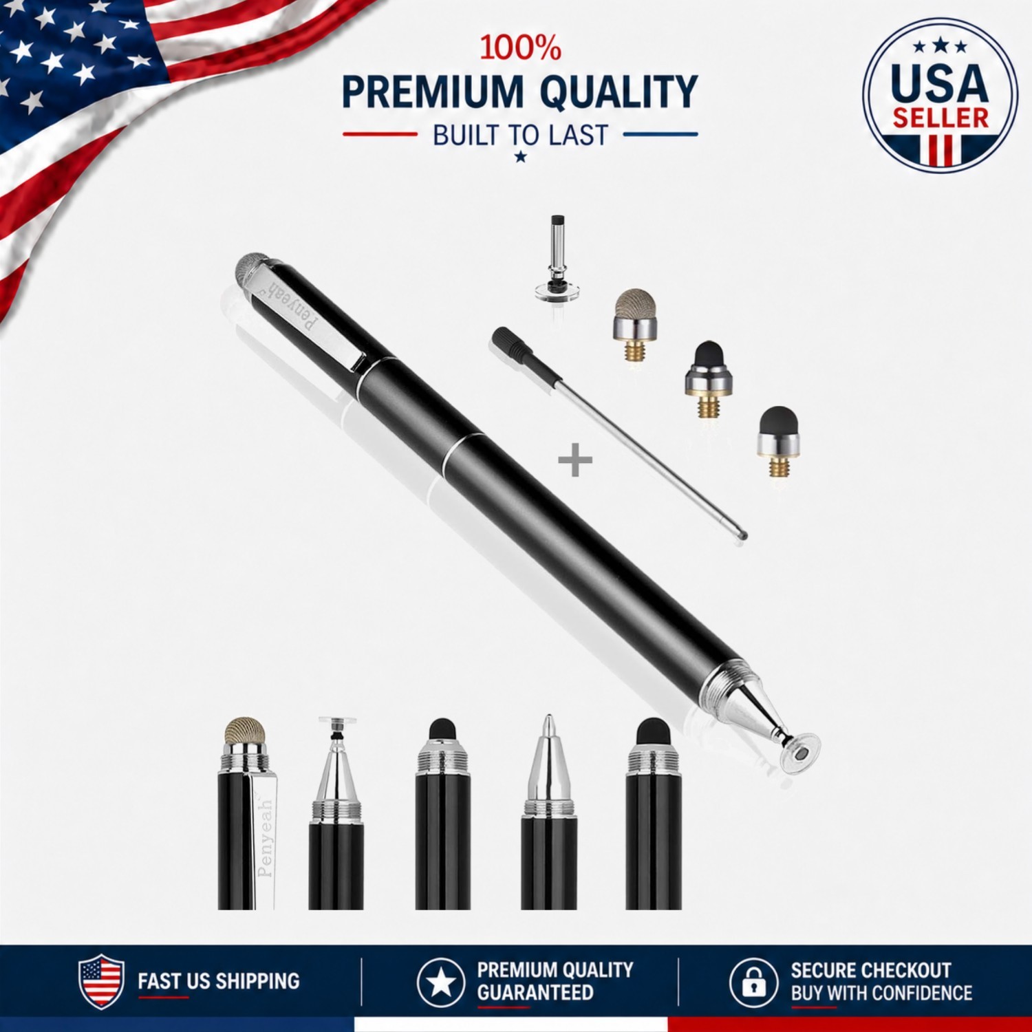 Universal 4-in-1 Stylus Pen for Tablets & Smartphones - Enhance Your Creativity