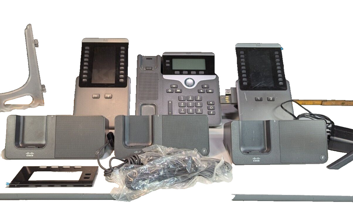 Cisco Phone parts lot Cords Docking station Stands etc 