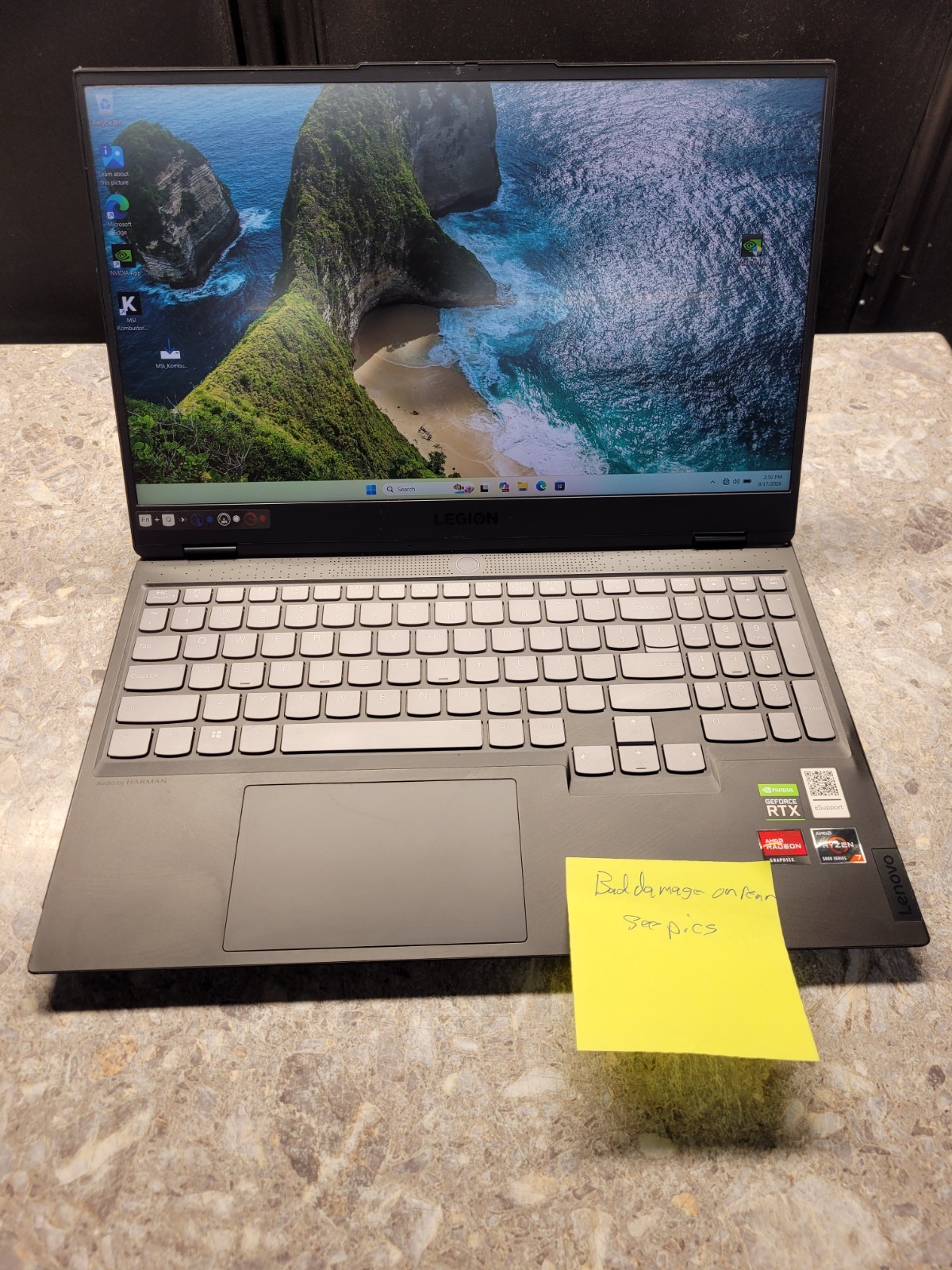 Lenovo Legion S7 15ACH6 Laptop, Ryzen 7 5800H, RTX 3060, 1 TB SSD, 40GB RAM Read
