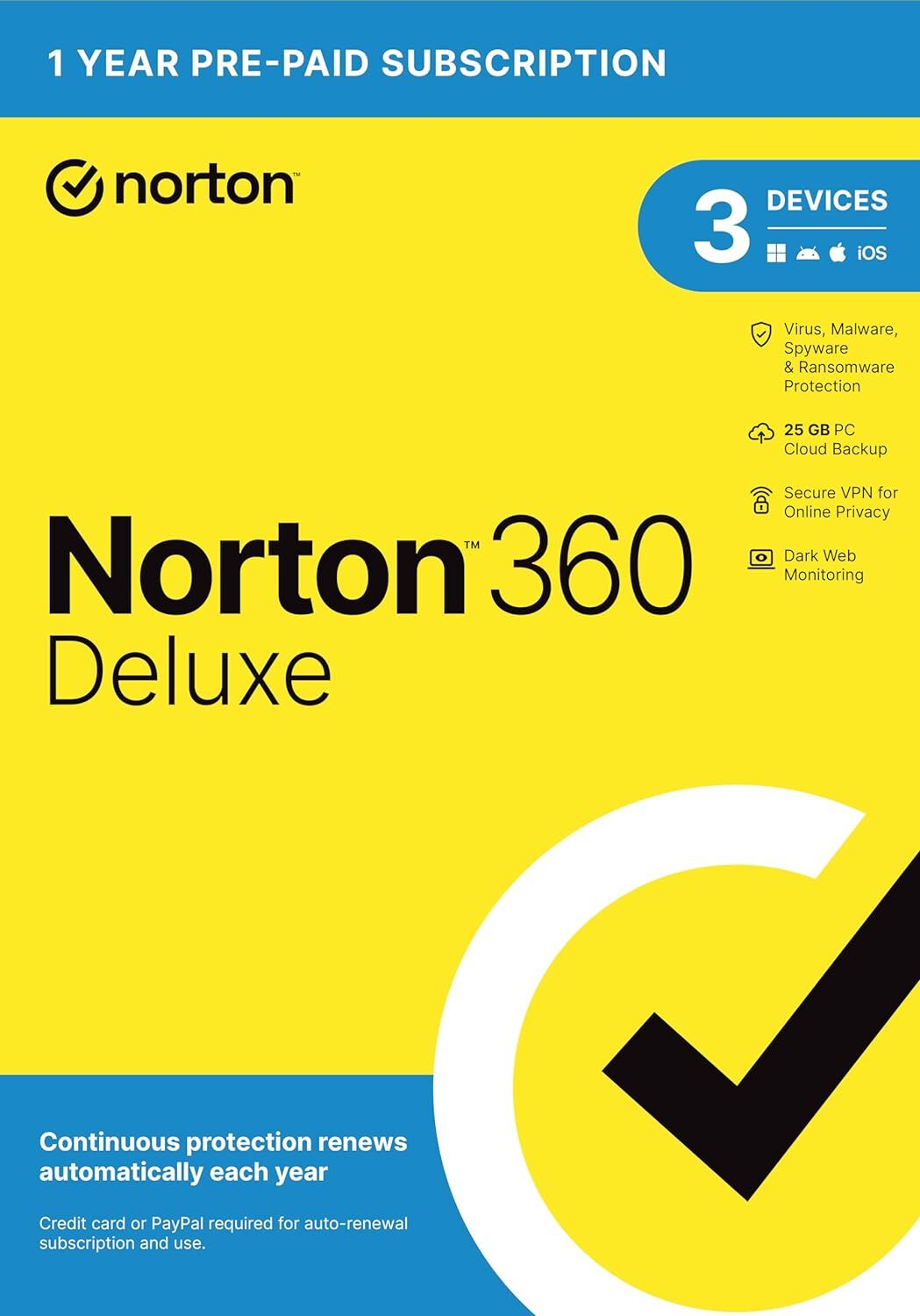 Norton 360 Deluxe Antivirus Software For 3 Devices With Vpn Cloud Backup