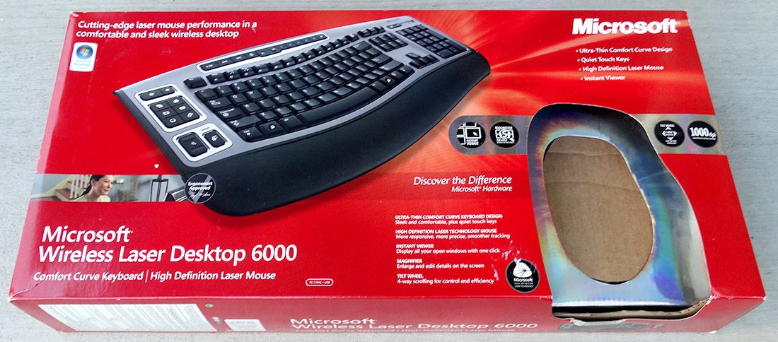 Microsoft Wireless Desktop 6000 w/ Receiver Dongle (NO Mouse) v2 Nice Works Well