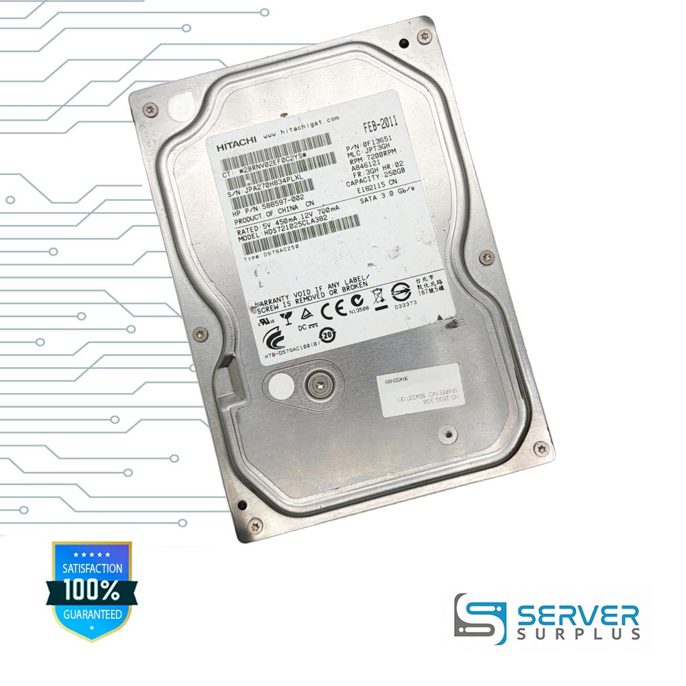 Hitachi 250GB SATA 3.0 Gb/s 3.5 in Enterprise HDD | HDS721025CLA382