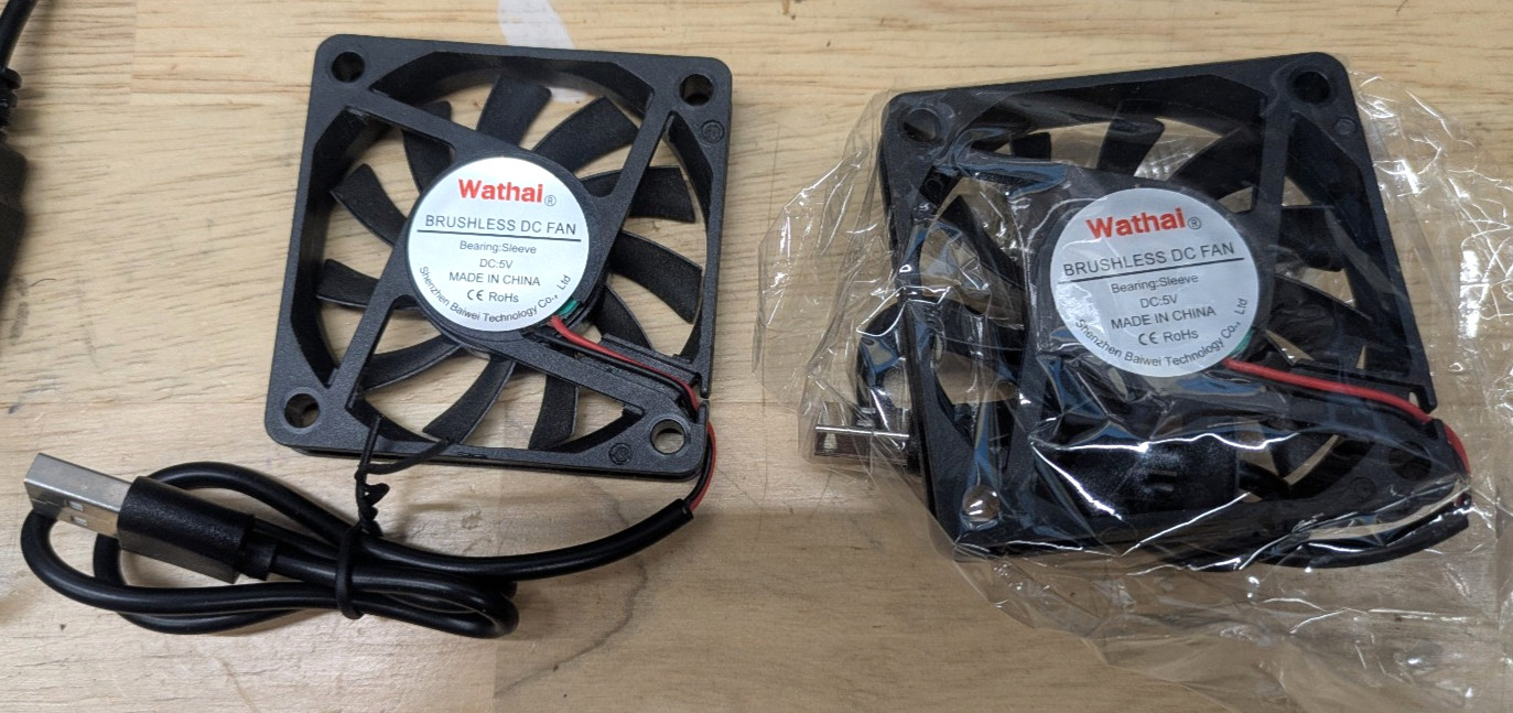 2 Packs Wathai 60mm x 10mm USB Computer Fan 5V with Speed Control DC 60x10mm
