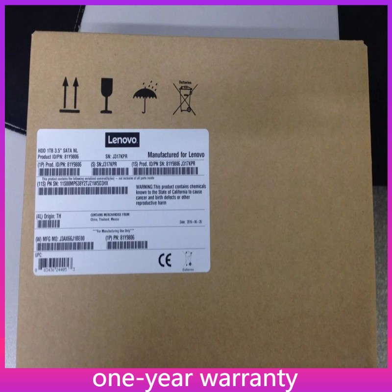 Lenovo 81Y9806 81Y9807 81Y3867 1TB 7.2K RPM 6Gb/s 3.5" SATAII HDD Hard Drive