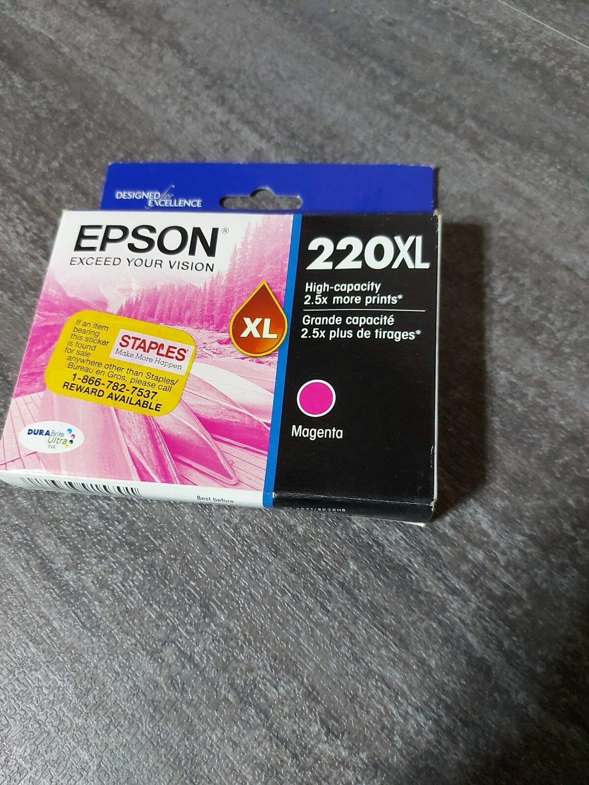 Epson DURABrite Ultra 220XL Ink Cartridge Magenta Sealed - EXP 03/2021 