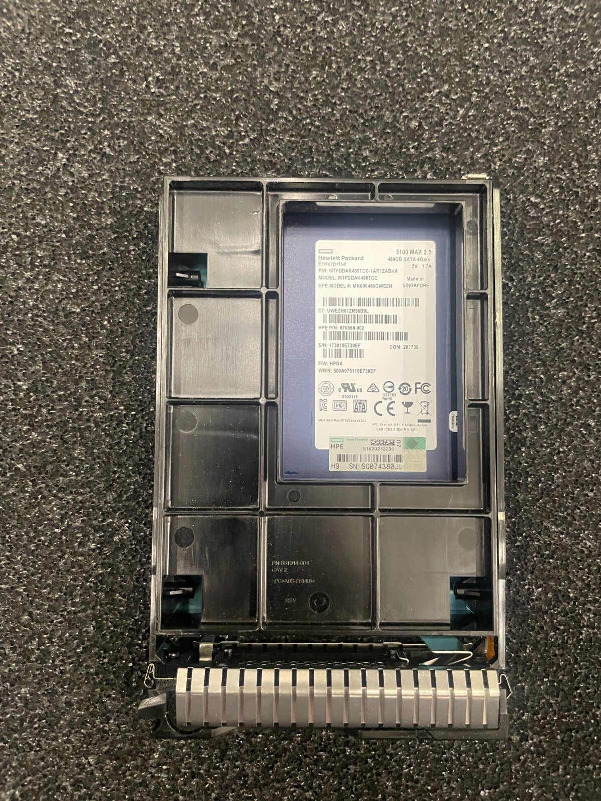 HPE 480GB SATA 6G LFF SCC 3.5 SSD 875472-B21 875864-001 5100 ECO 870668-0002