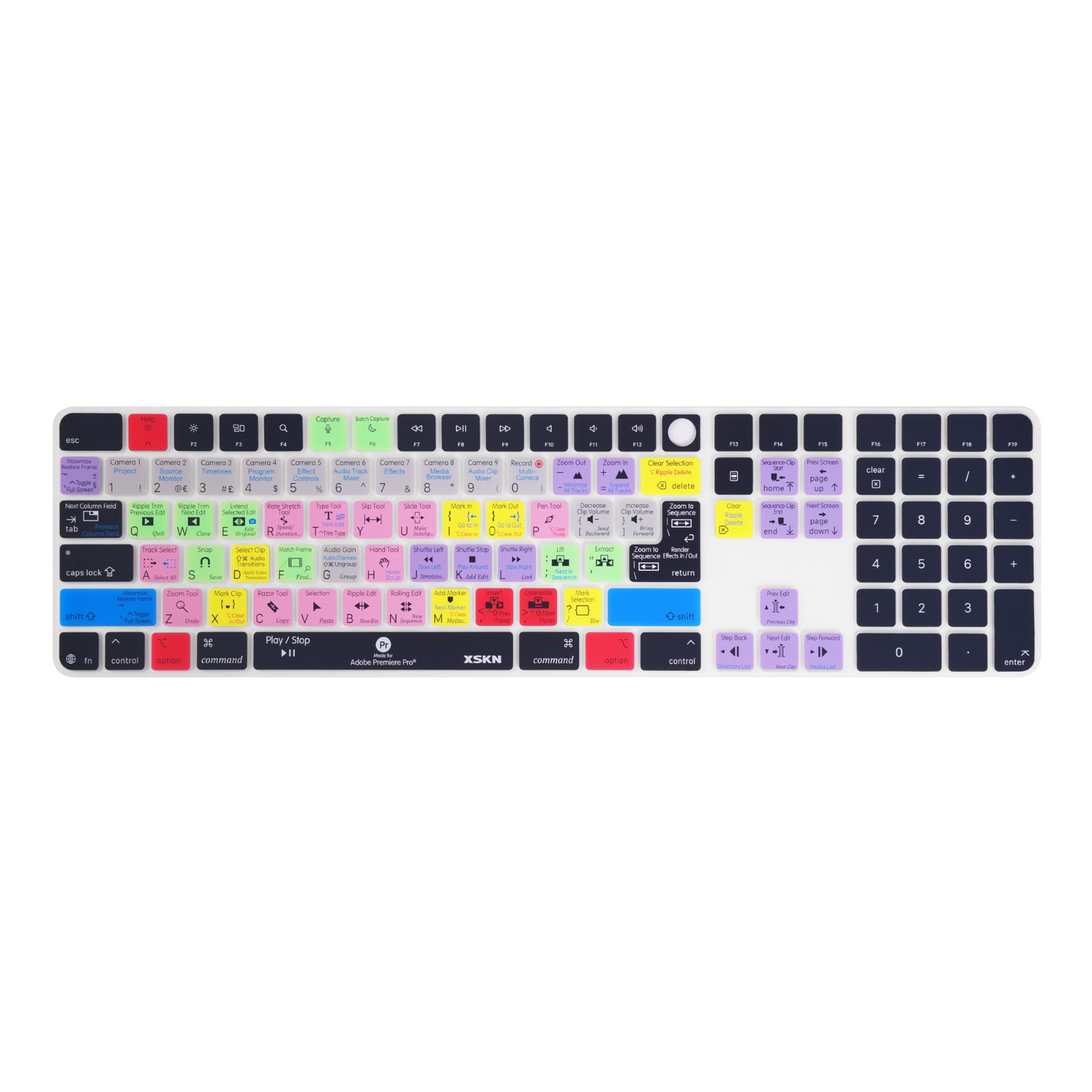 XSKN Premiere Pro Keyboard Cover for 2024 Magic Keyboard and Numeric A3119 M4