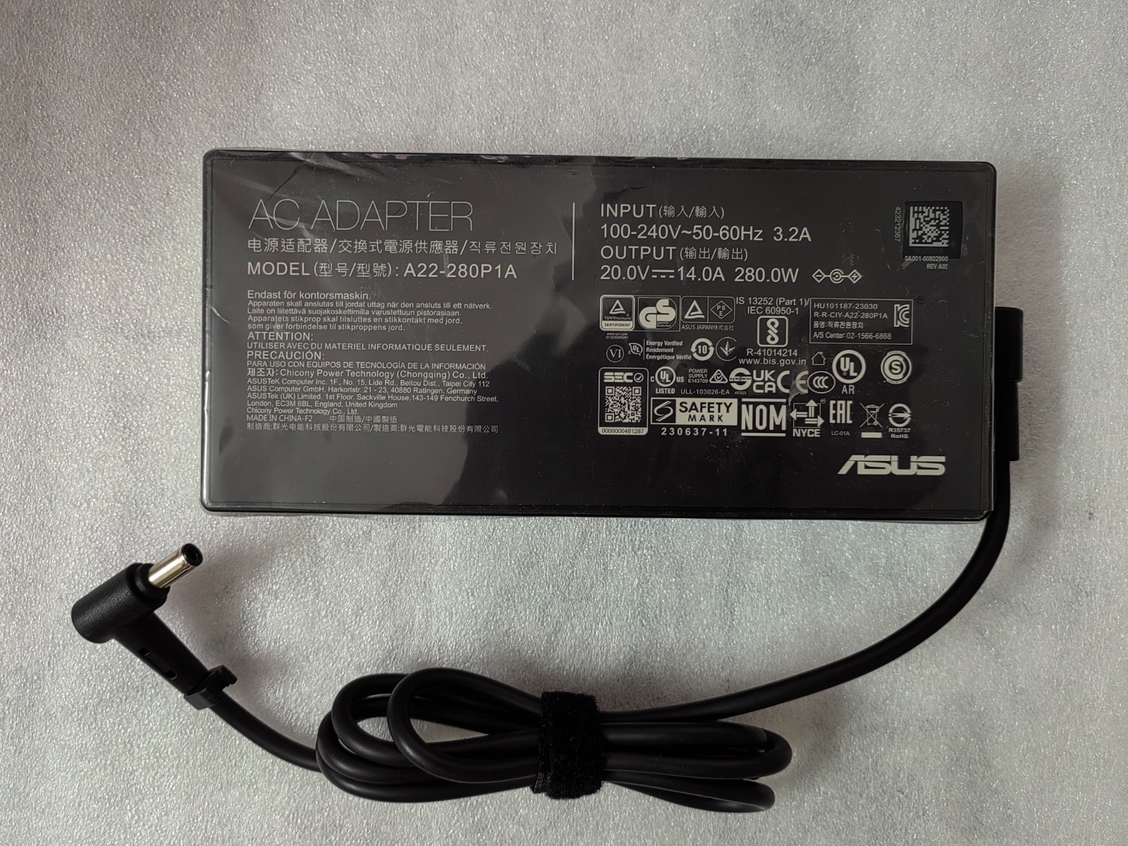 280W A22-280P1A For ASUS ROG Strix G16(2025) G614 G614FH G614PH 20V 14A Original
