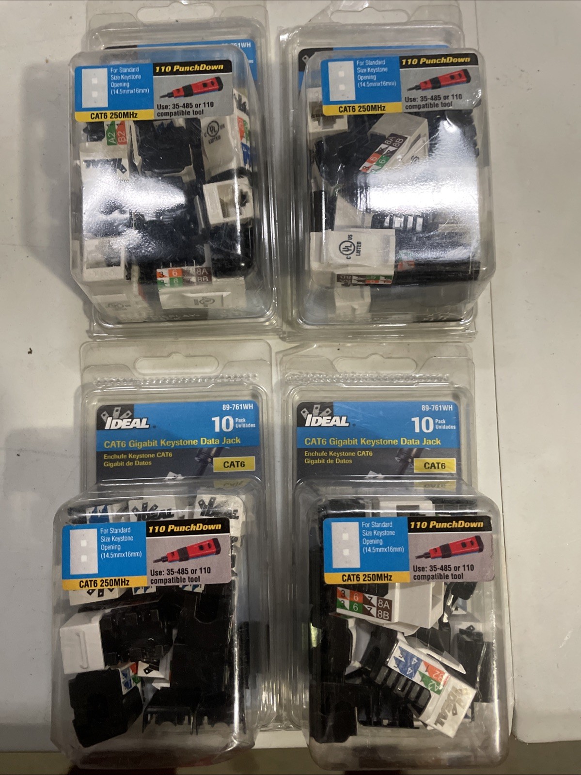 4 (10 Pk )IDEAL Electrical 89-761WH IDEAL Electrical CAT6 Keystone Modular Jacks