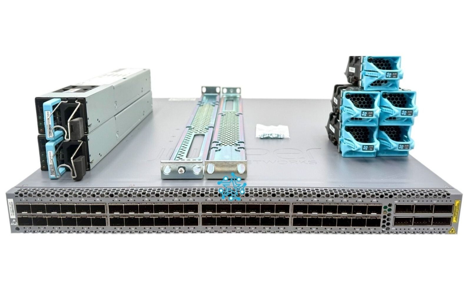 Juniper QFX5100-48S-3AFI 48-Port SFP+ 6 QSFP+ 2x SFP/RJ-45+ Dual Power/ Rail Kit