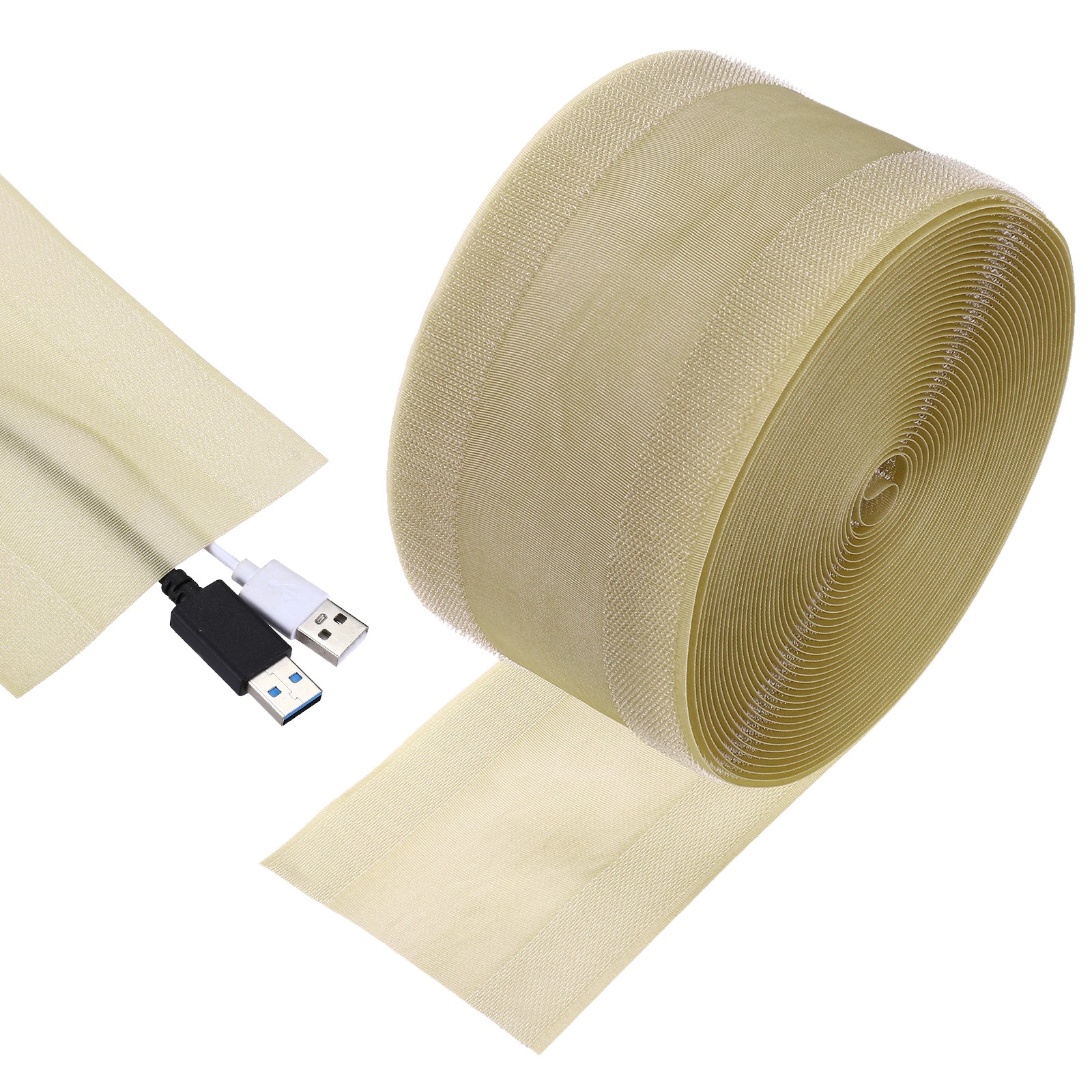 Carpet Cord Cover, 40ft Floor Cover Cord Strip Wire Protector, Khaki