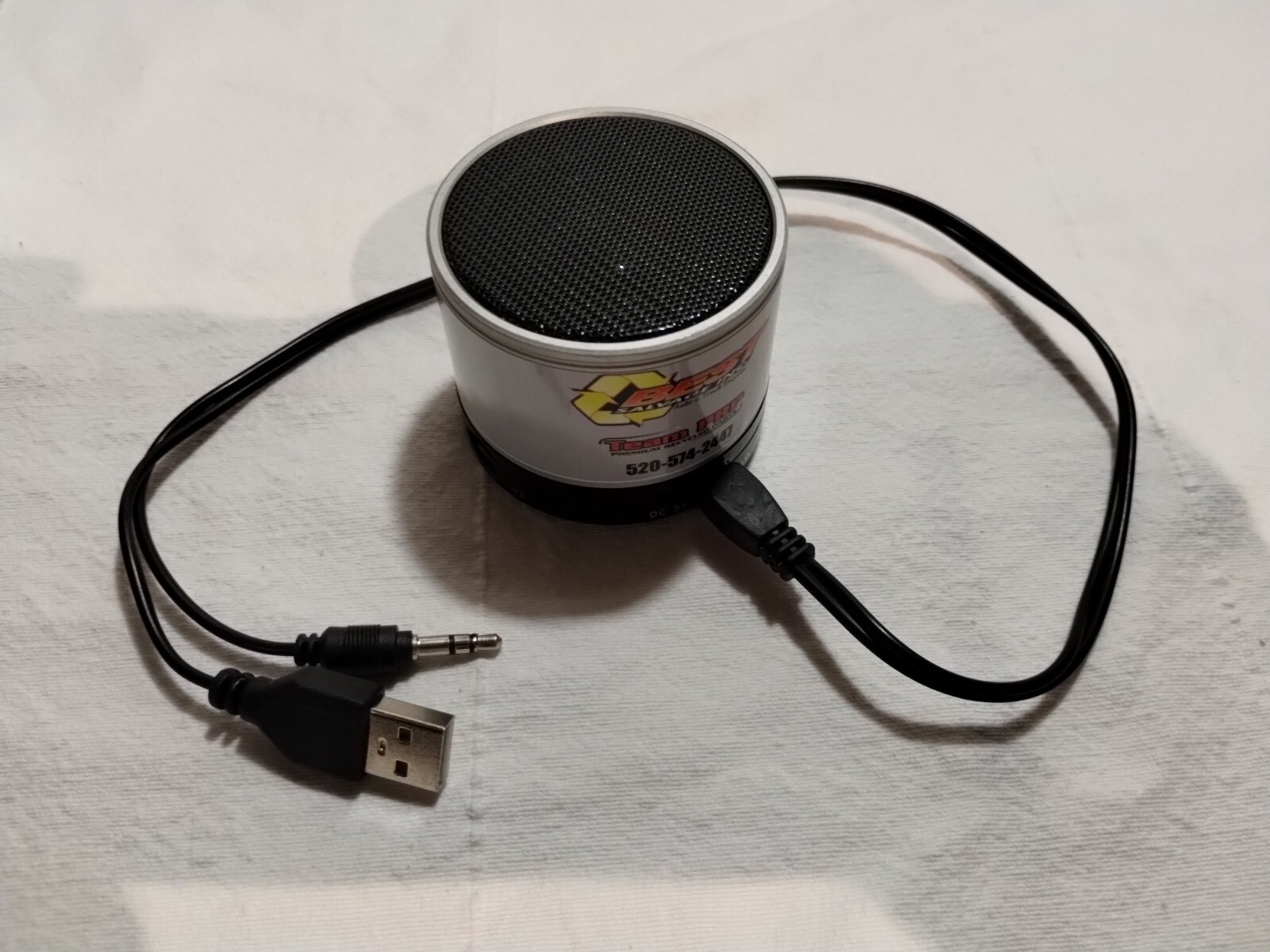 Bluetooth Music System Round Powered 3w Spkr Usb & Mini Plug & MP3 Mode Ad Promo