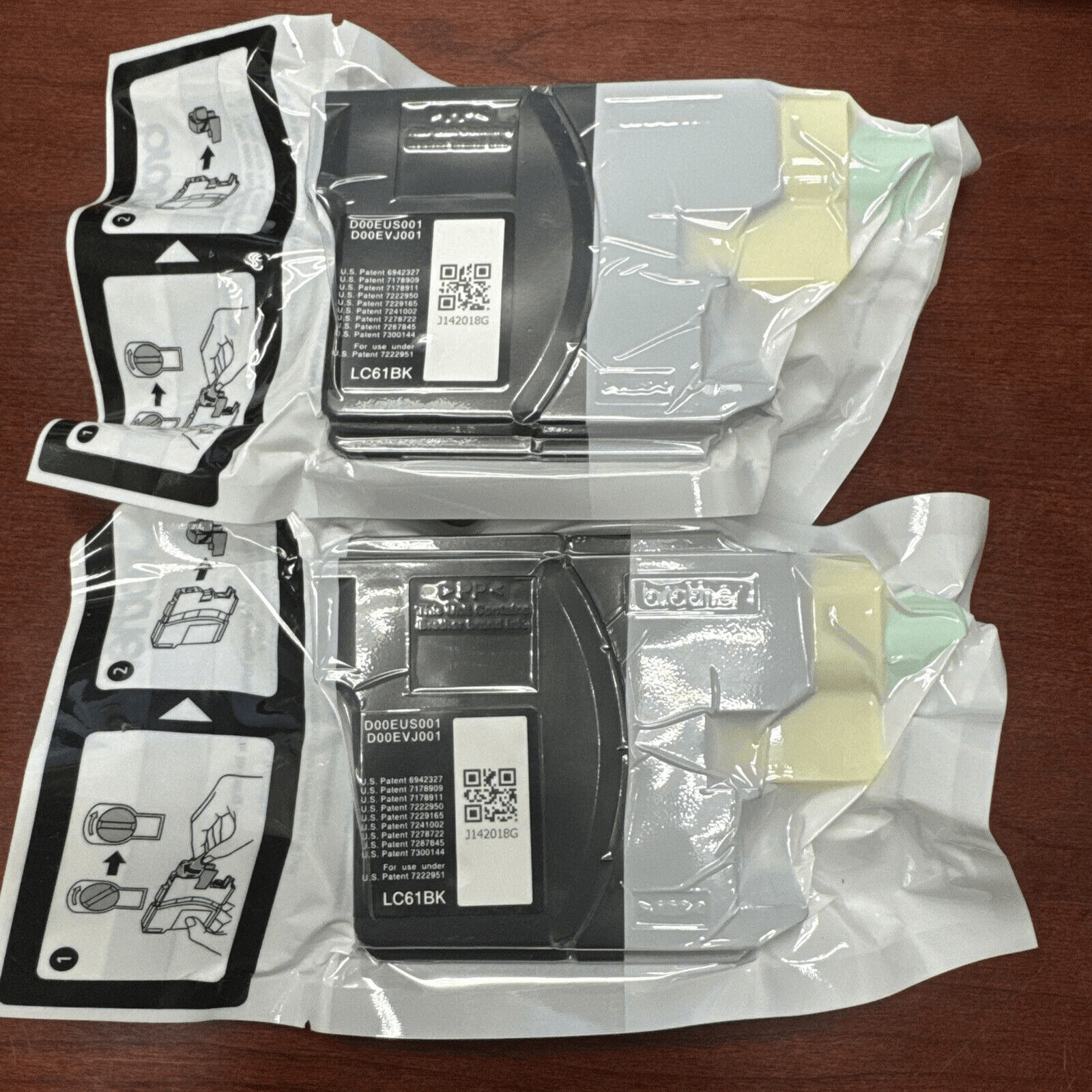 Brother LC61BK 2-Pack Black Ink Cartridges Genuine - SEALED Unknown EXP.