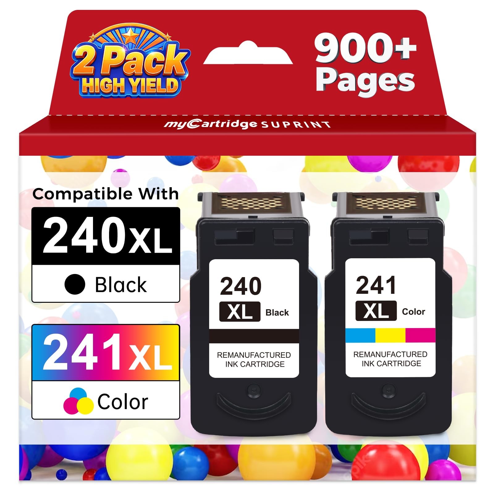 PG-240 XL/CL-241 Ink Cartridges for Canon 240XL 241XL Combo Pack