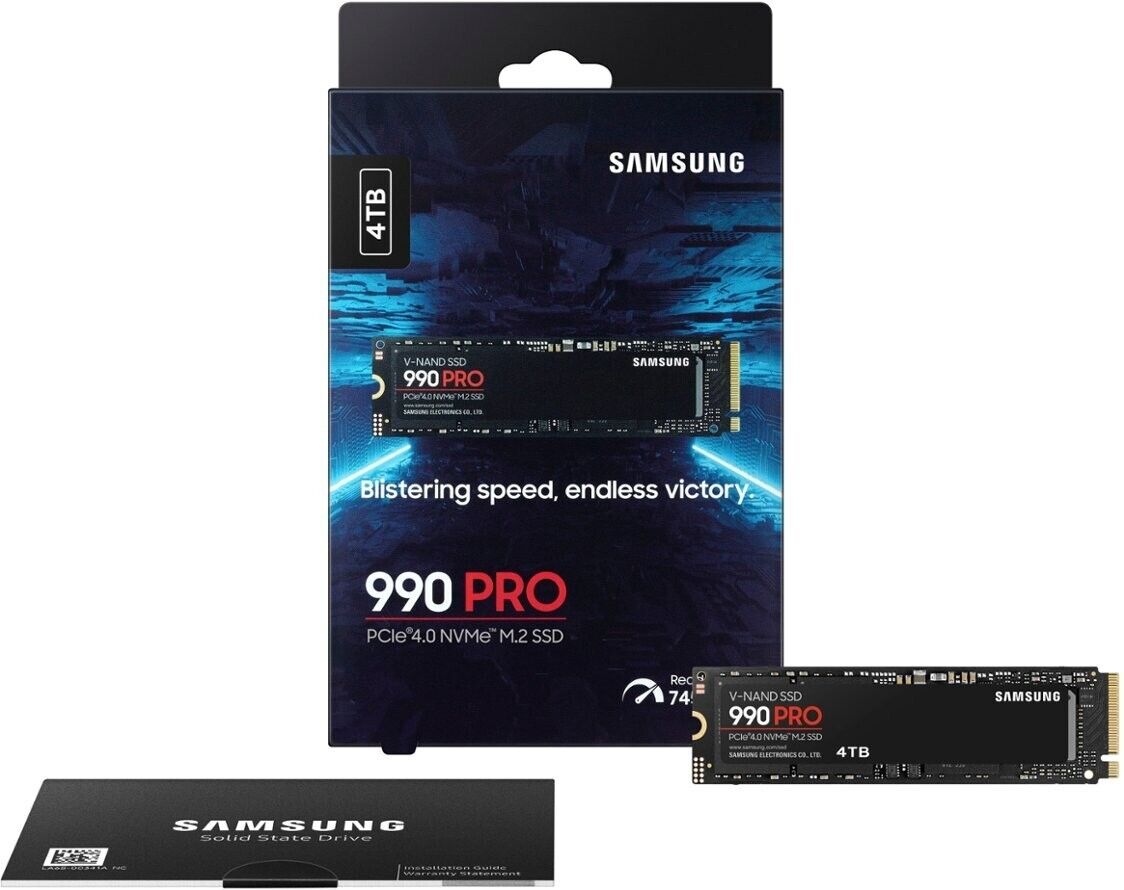 Samsung 990 PRO 4TB Internal SSD PCle Gen 4x4 NVMe MZ-V9P4T0B/AM NEW SEALED