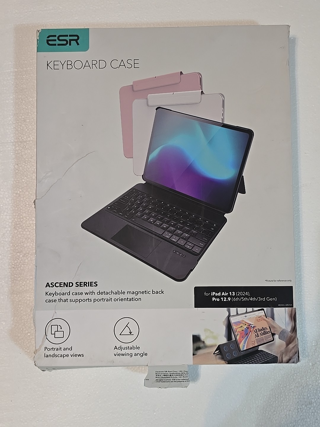 ESR Ascend for iPad AIR 13" Pro 12.9" 2024, Keyboard Case with Trackpad Black