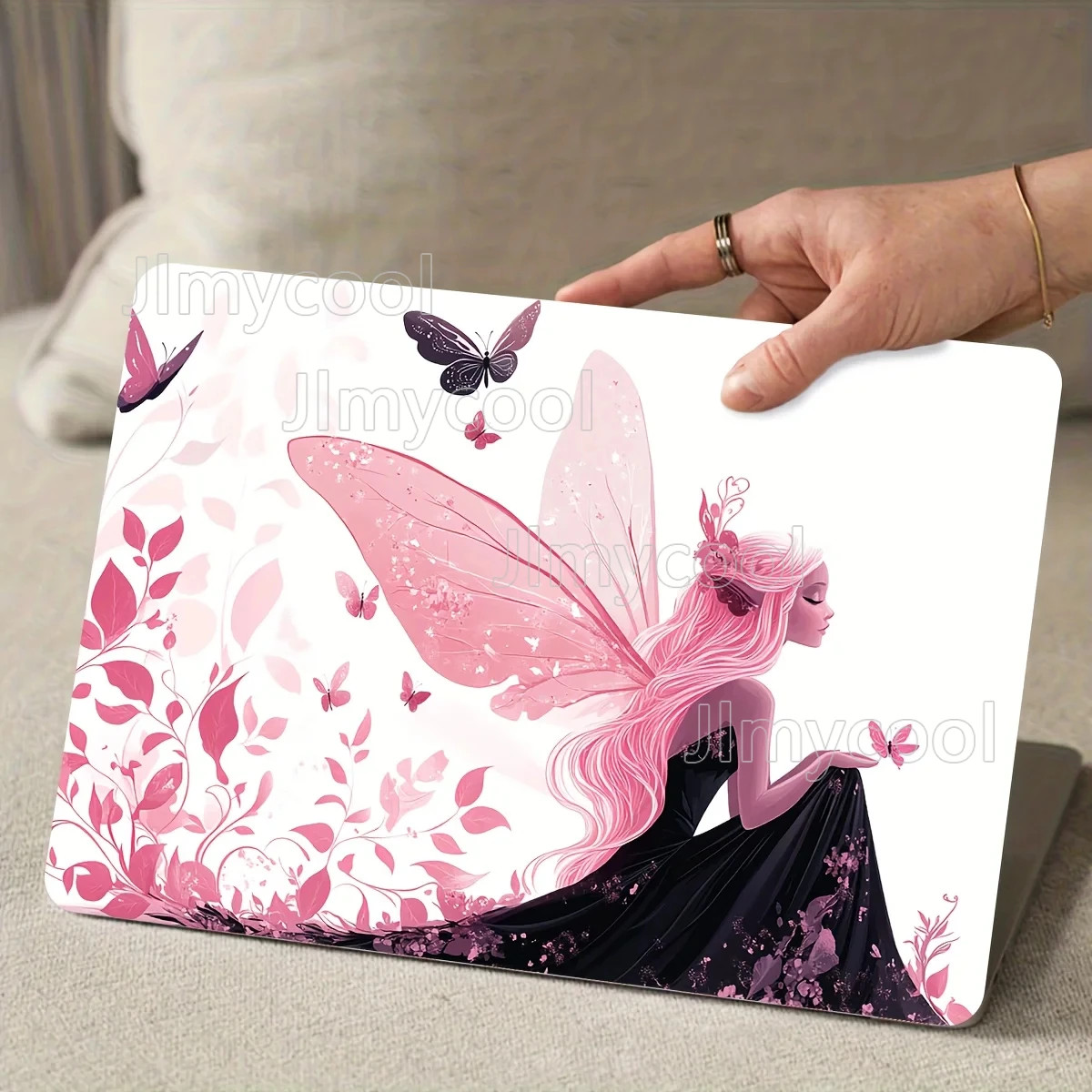 2Pcs Girl Scratch Resistant Vinyl Laptop Skin Stickers Non-Reusable