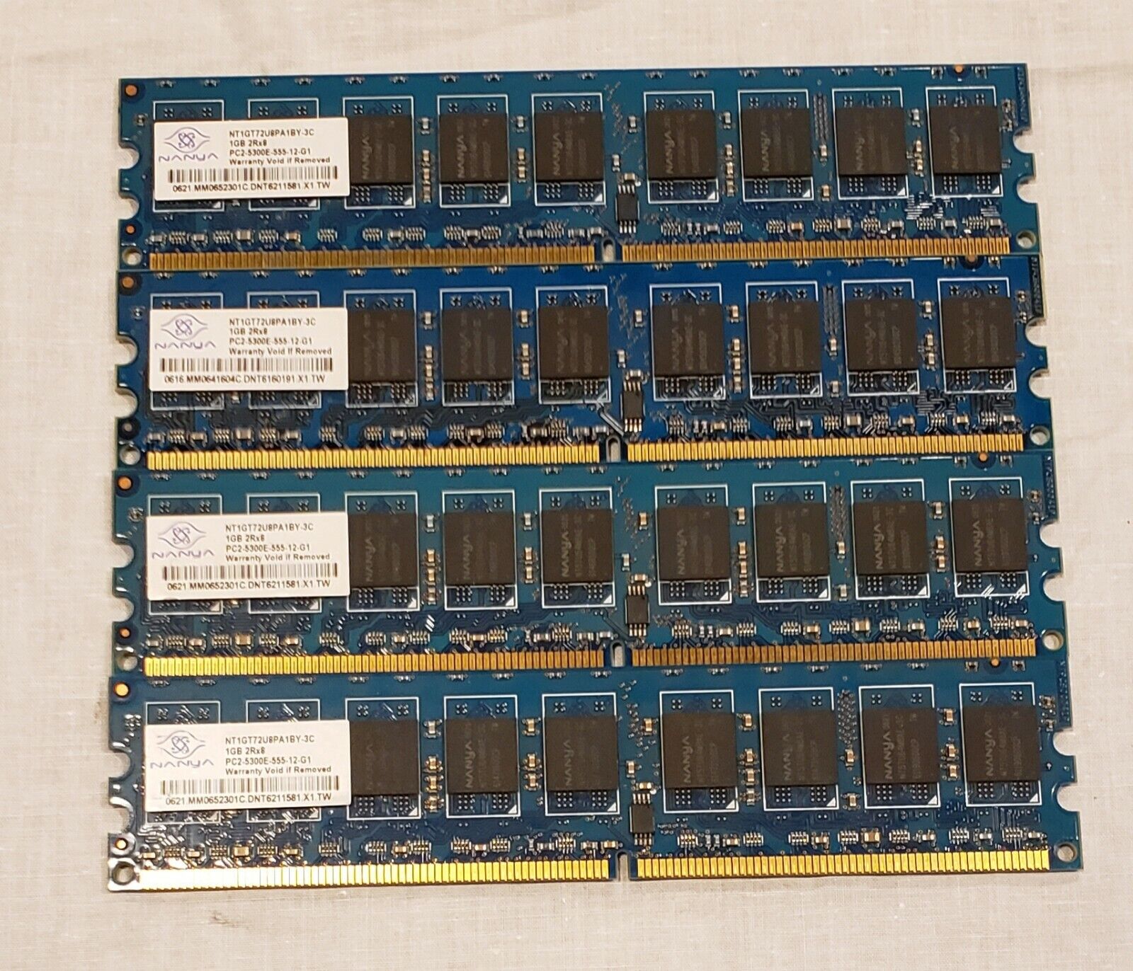 4GB 4 x 1GB PC2-5300 DDR2-667 NANUA Ram Memory Kit
