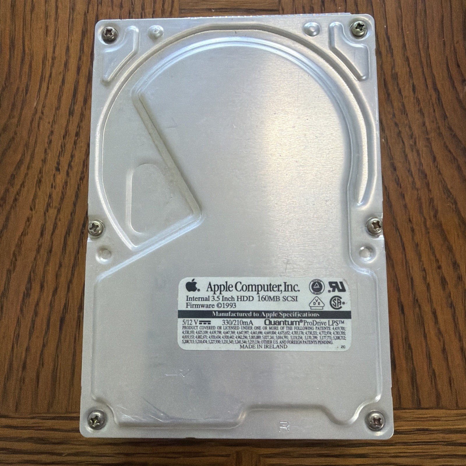1993 APPLE MACINTOSH Quantum Prodrive LPS 3.5" 50 Pin 160MB SCSI HDD Power Pc